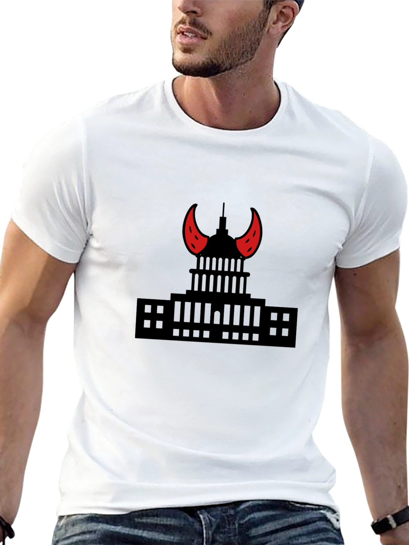 Capitol Devil Horns Graphic T-Shirt - Black