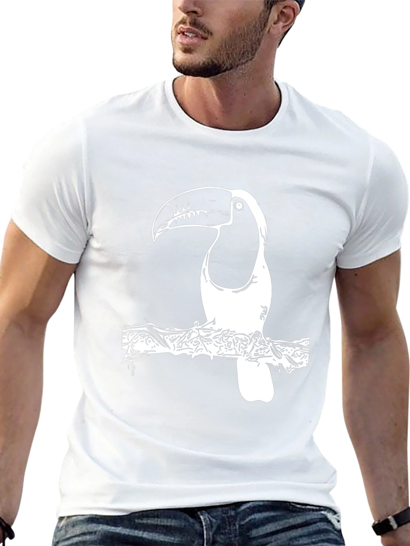 Toucan Graphic T-Shirt - Black Cotton Tee