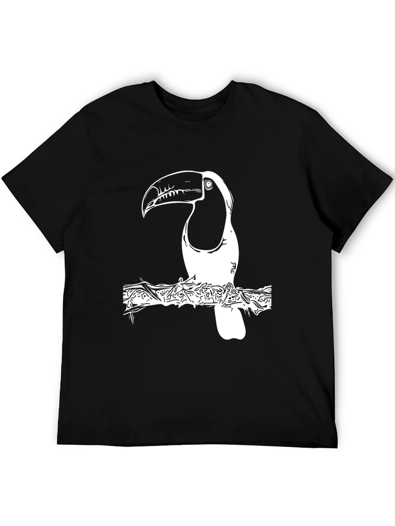 Toucan Graphic T-Shirt - Black Cotton Tee