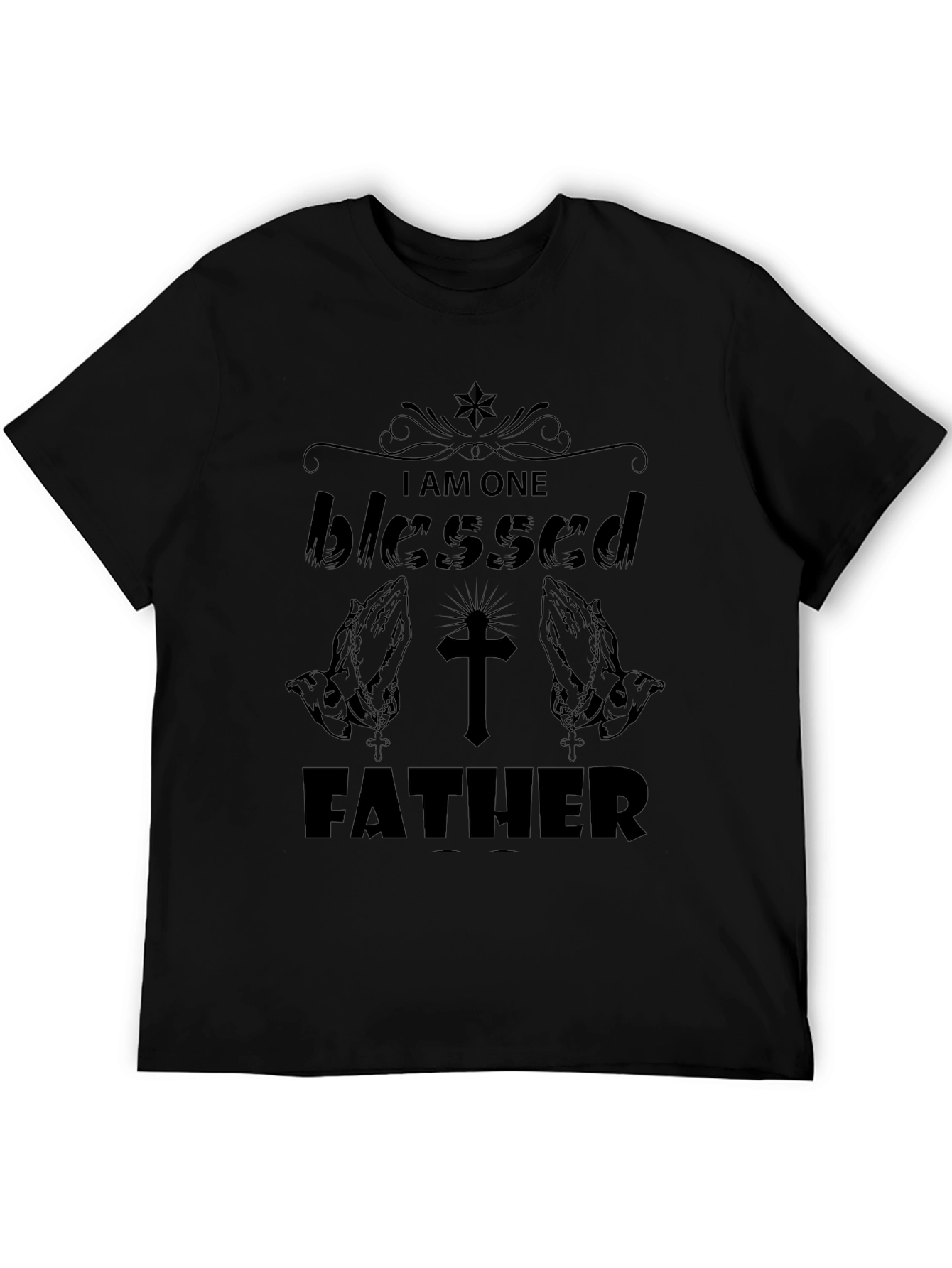 Blessed Father Graphic Tee - Religious Mens Shirt