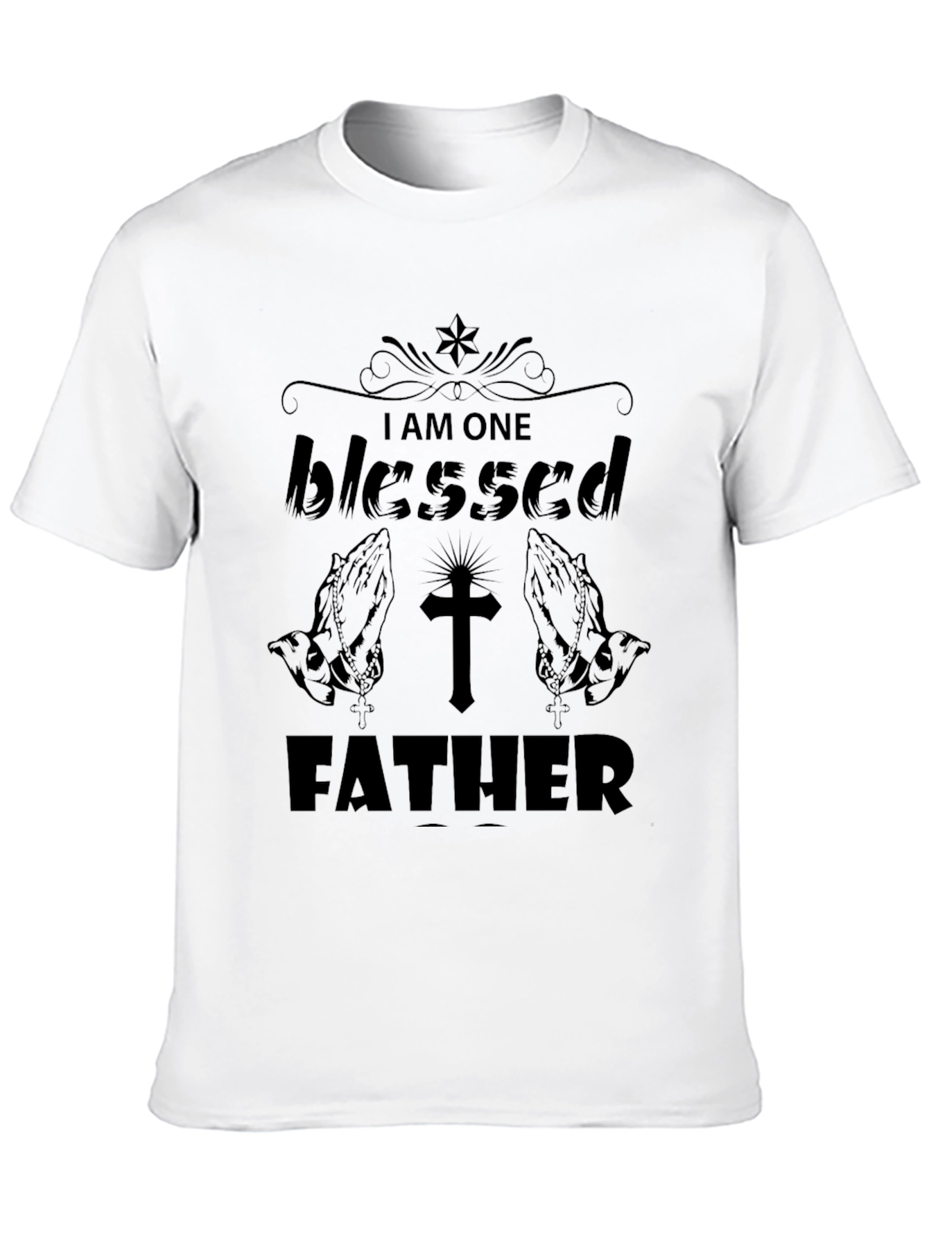 Blessed Father Graphic Tee - Religious Mens Shirt