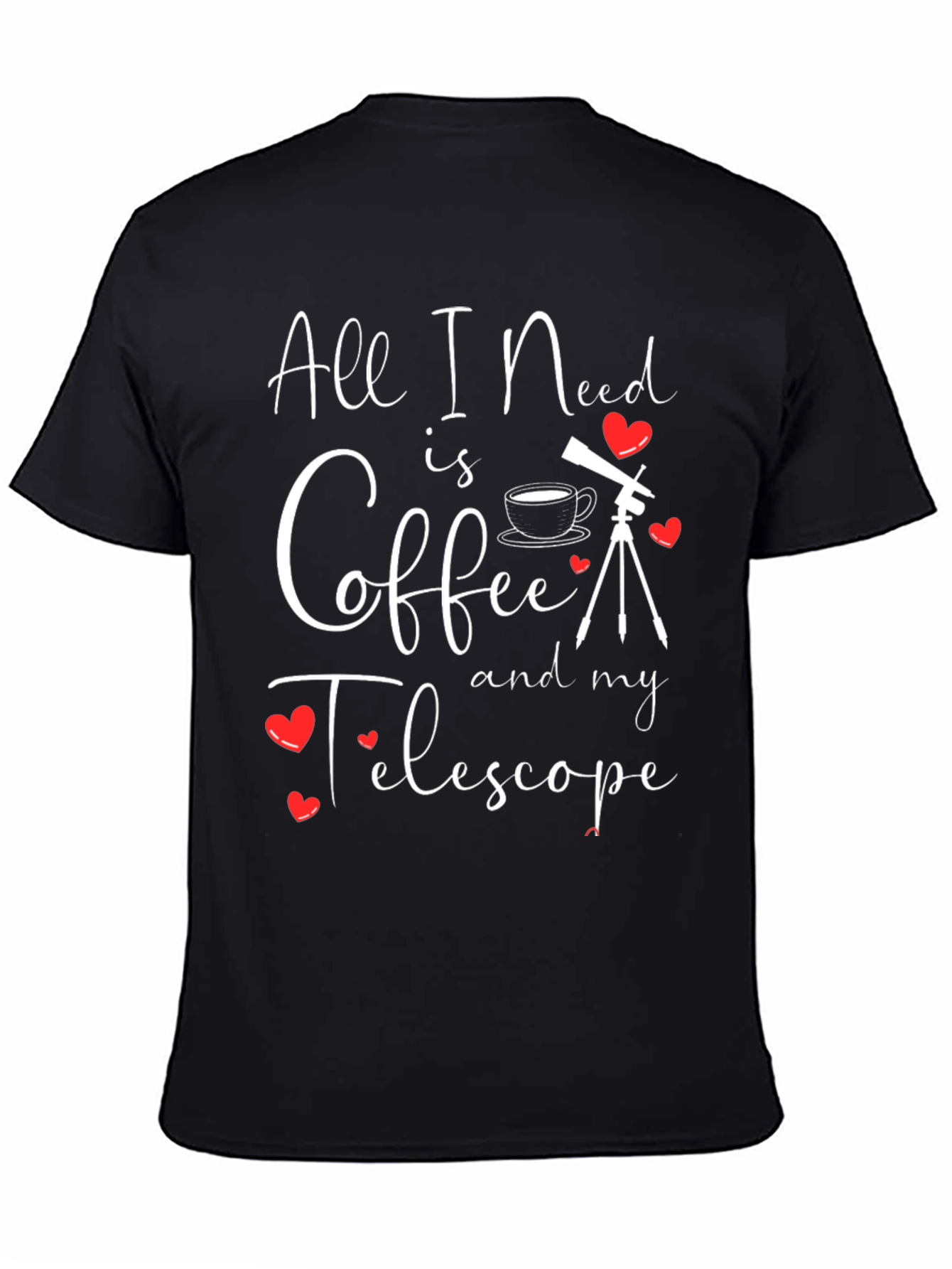 Coffee and Telescope Graphic T-Shirt