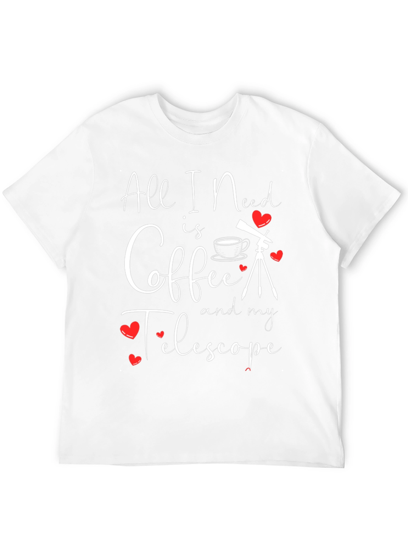Coffee and Telescope Graphic T-Shirt