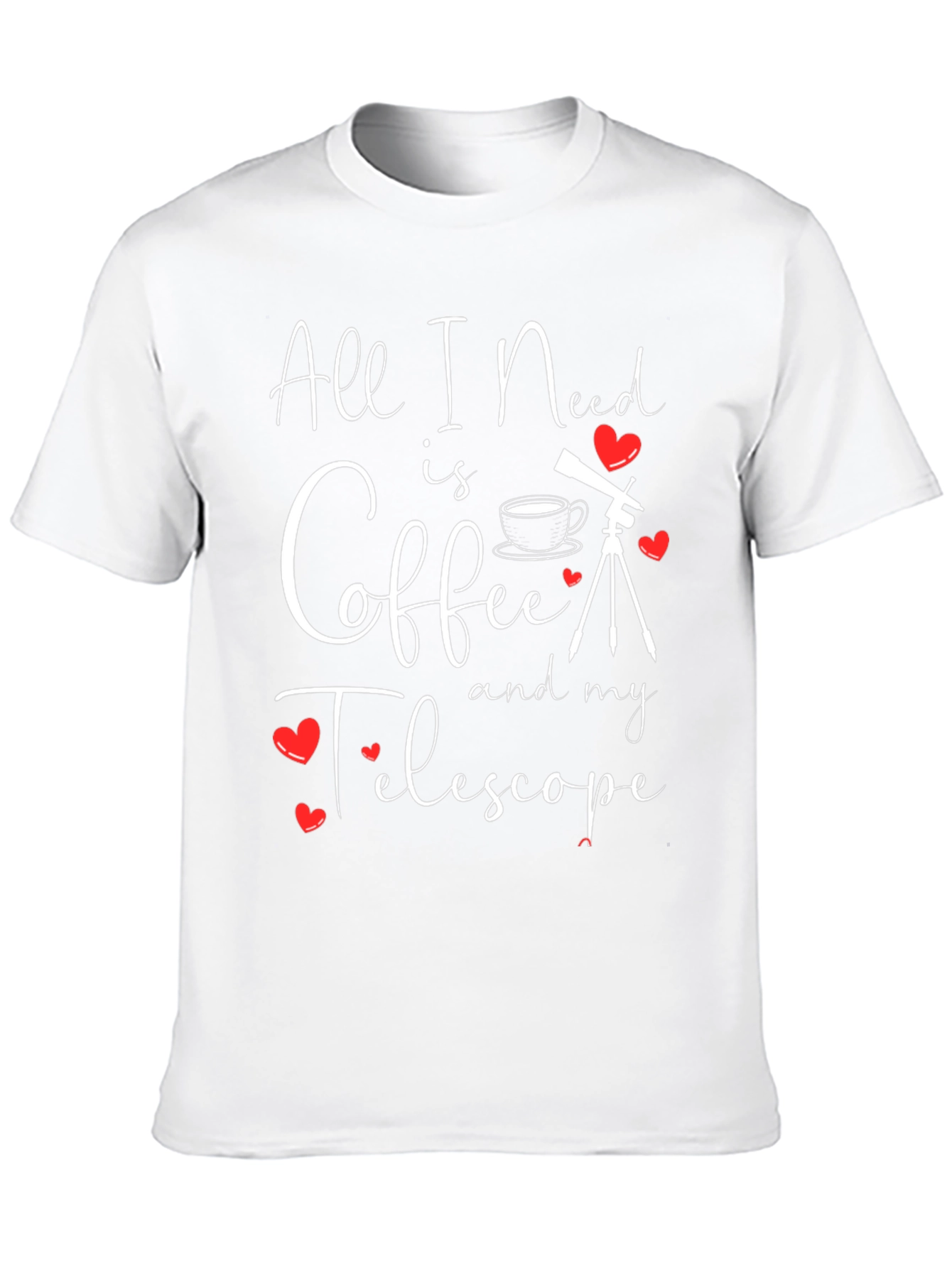 Coffee and Telescope Graphic T-Shirt