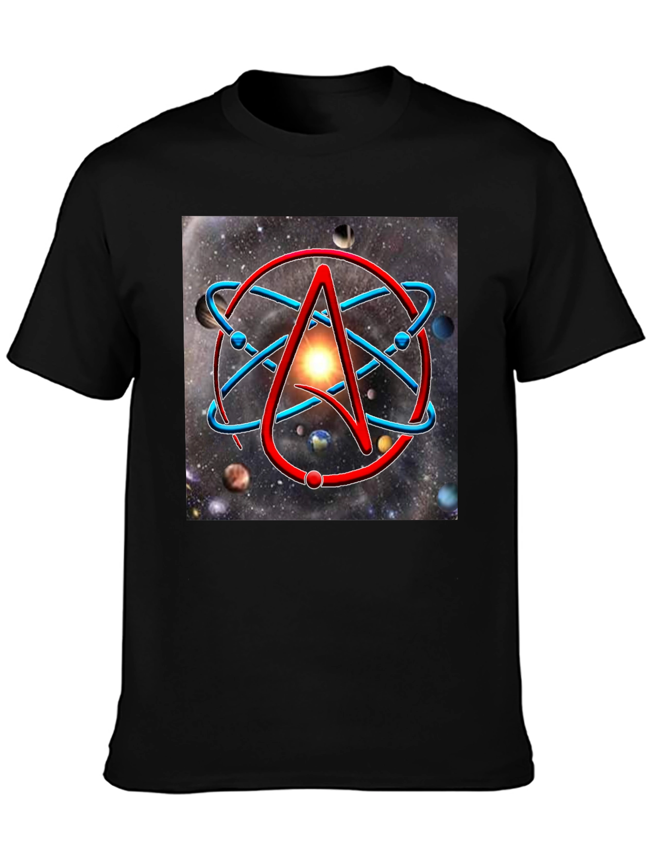 Atheist Symbol T-Shirt - Space Galaxy Design