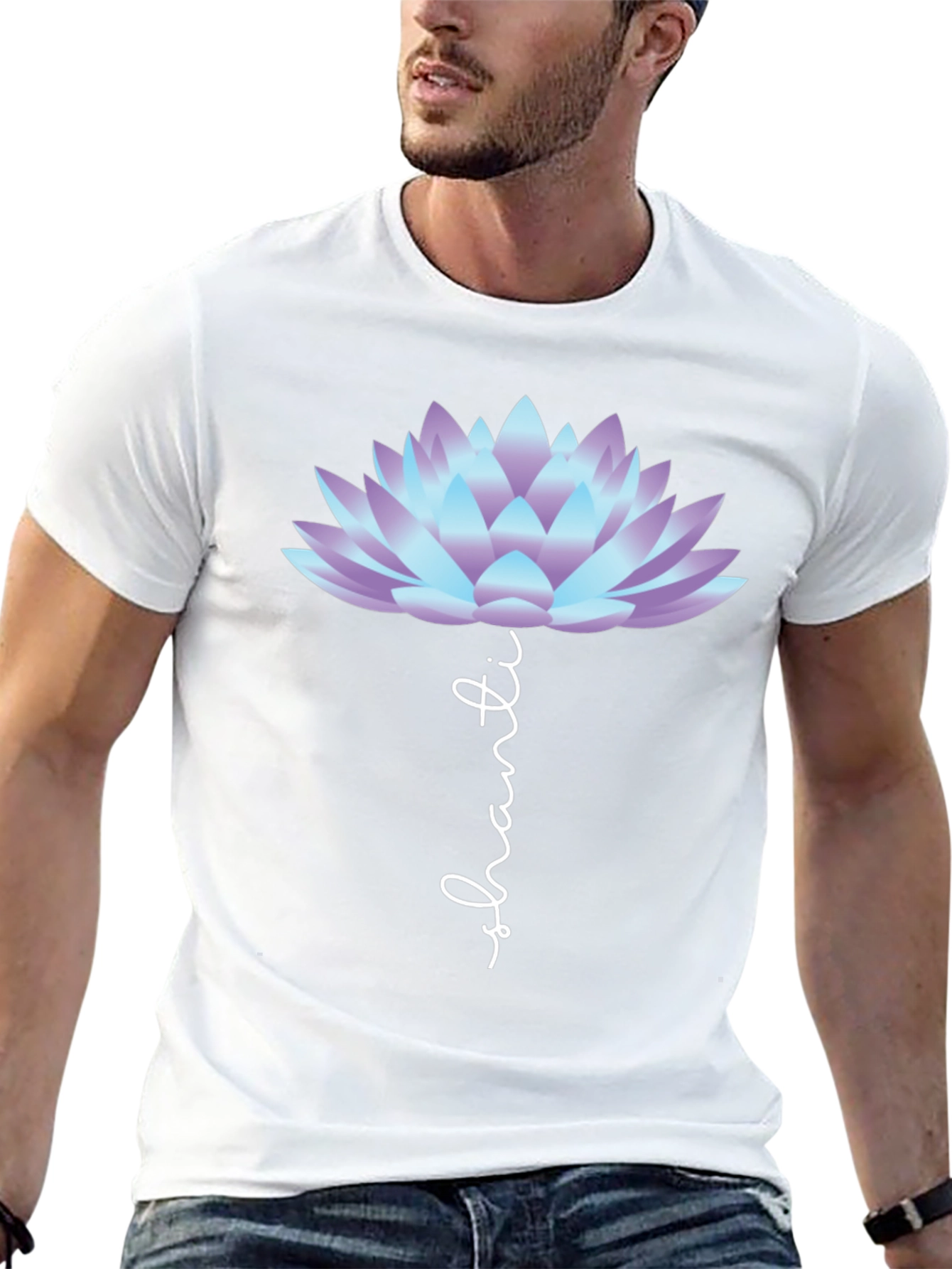 Shanti Lotus Flower Graphic Tee - Black Casual T-Shirt