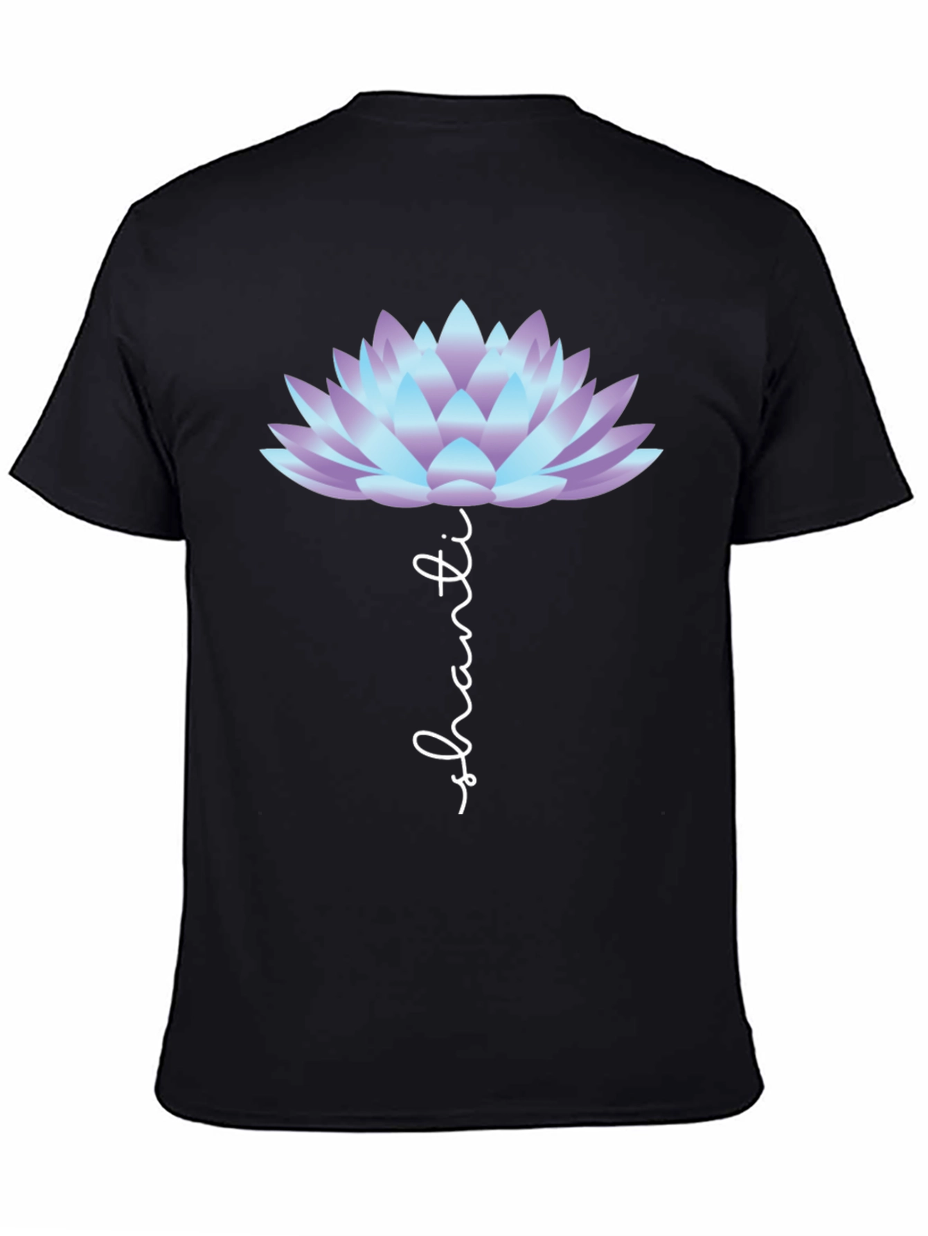 Shanti Lotus Flower Graphic Tee - Black Casual T-Shirt