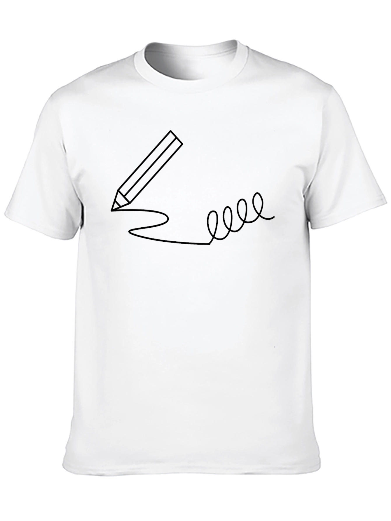 Creative Pencil Sketch Graphic Tee - Black