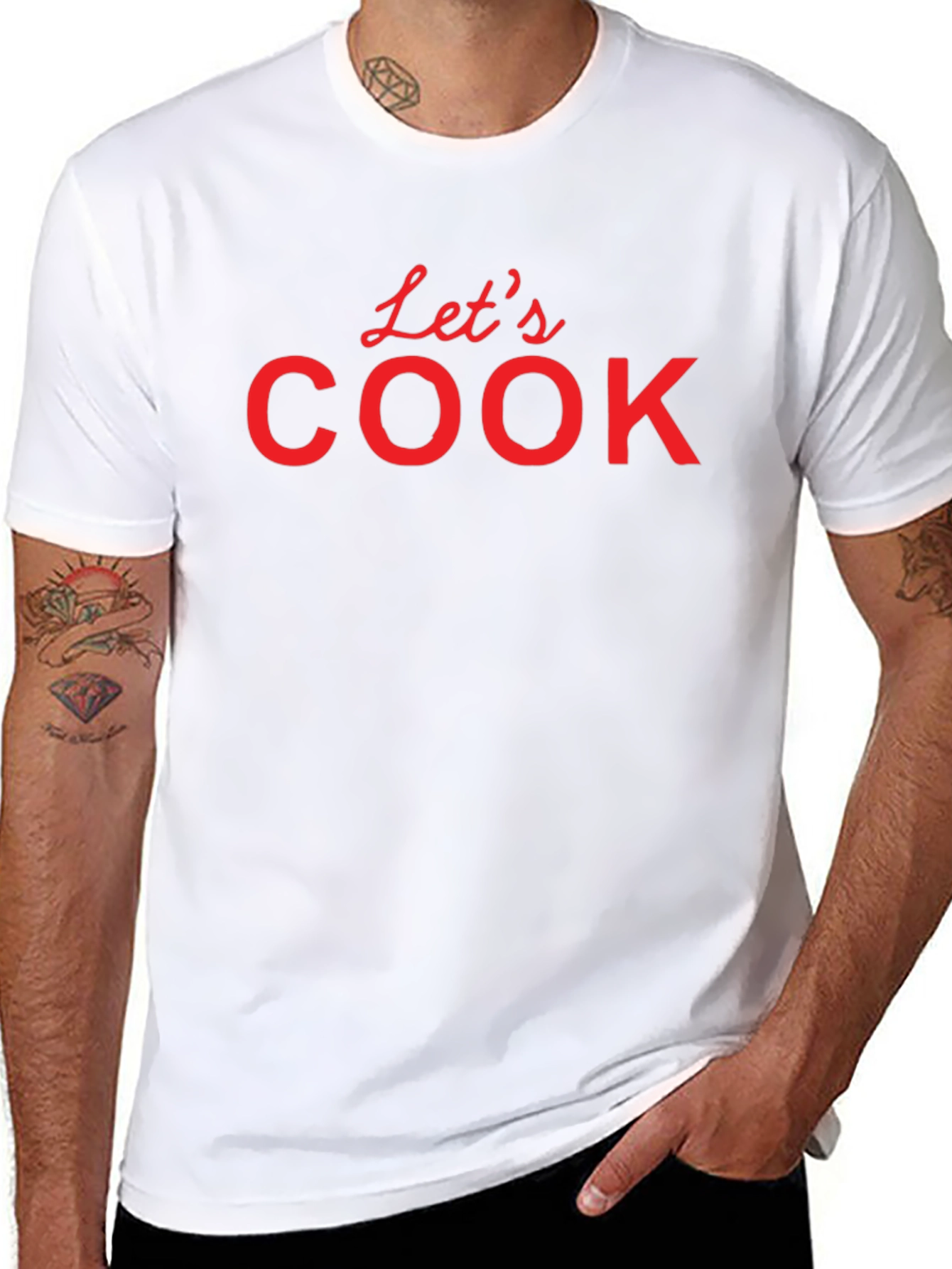 Lets Cook Graphic Tee - Black Cotton T-Shirt
