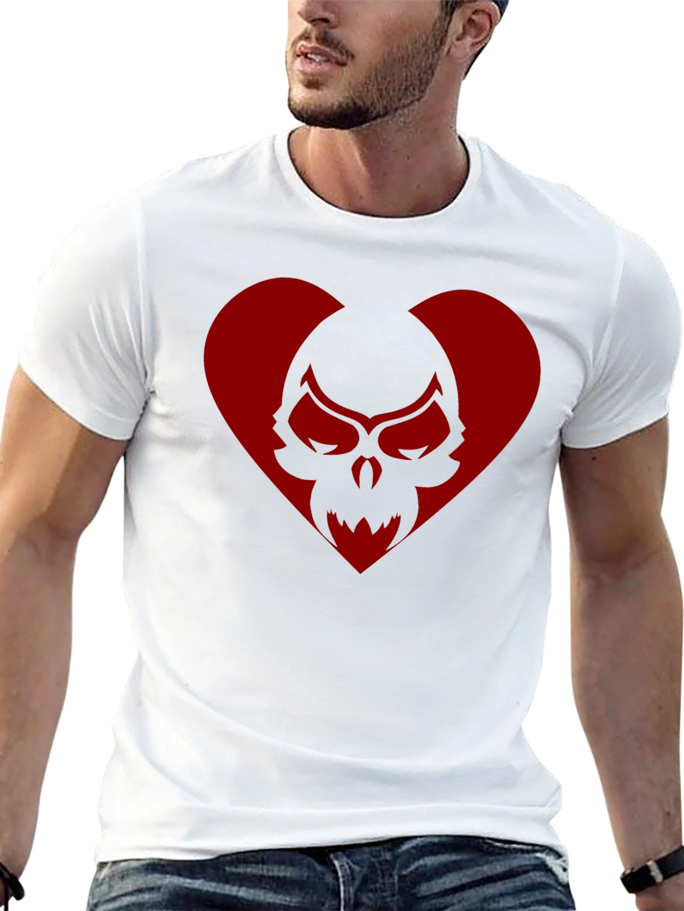 Skull Heart Graphic Tee - Cool Casual Shirt