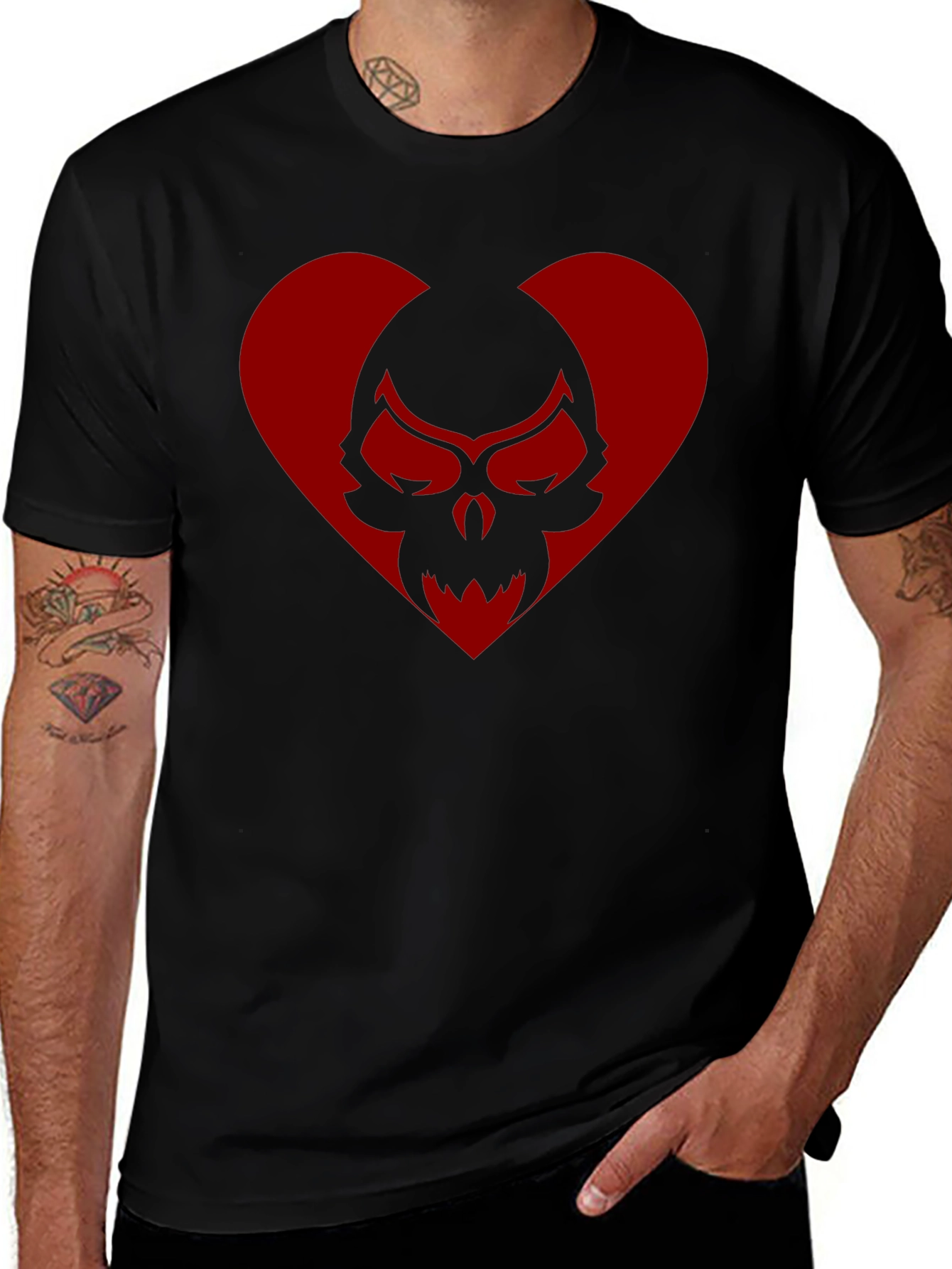 Skull Heart Graphic Tee - Cool Casual Shirt