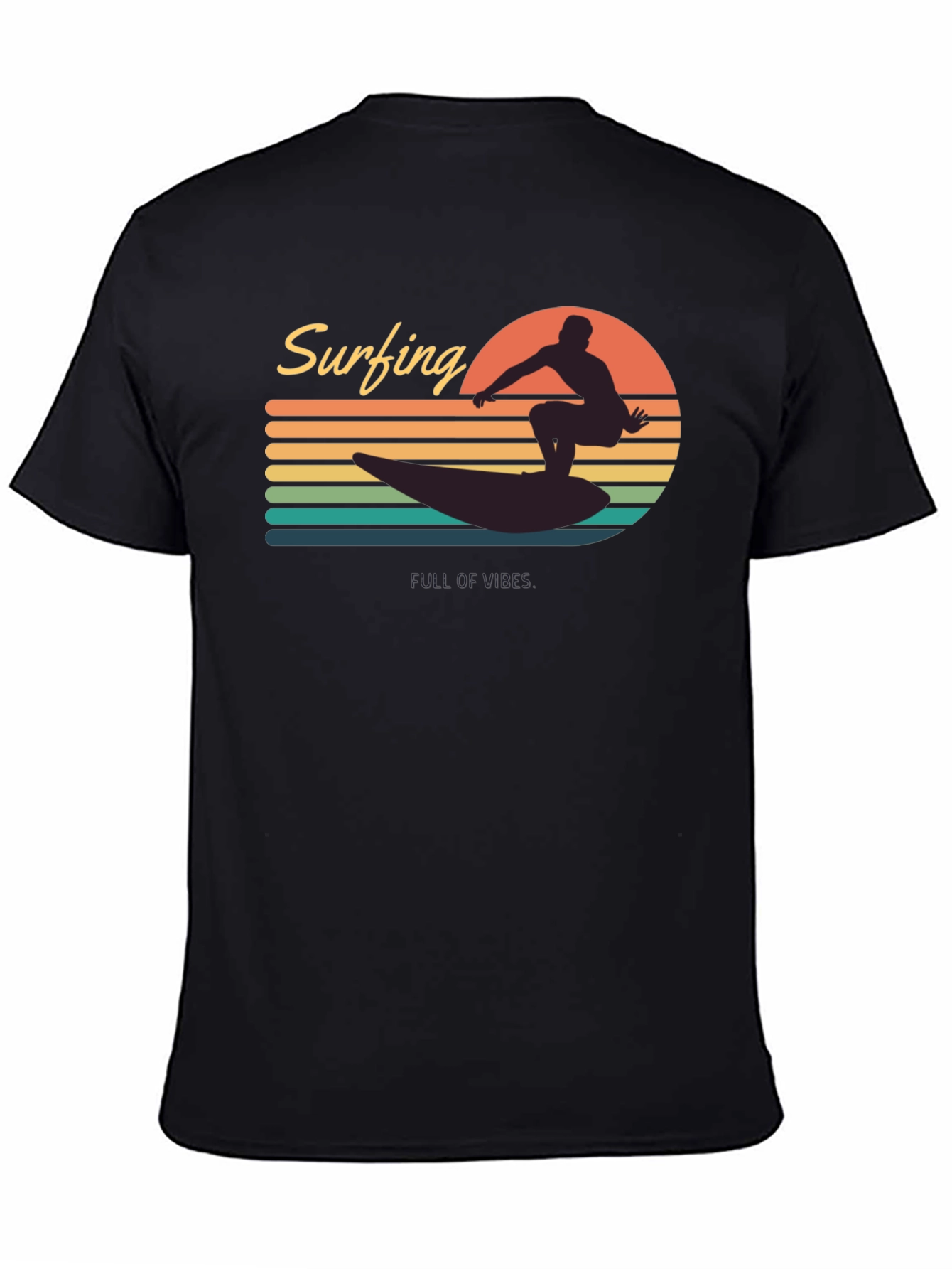 Surfing Vibes Graphic Tee - Mens Black T-Shirt