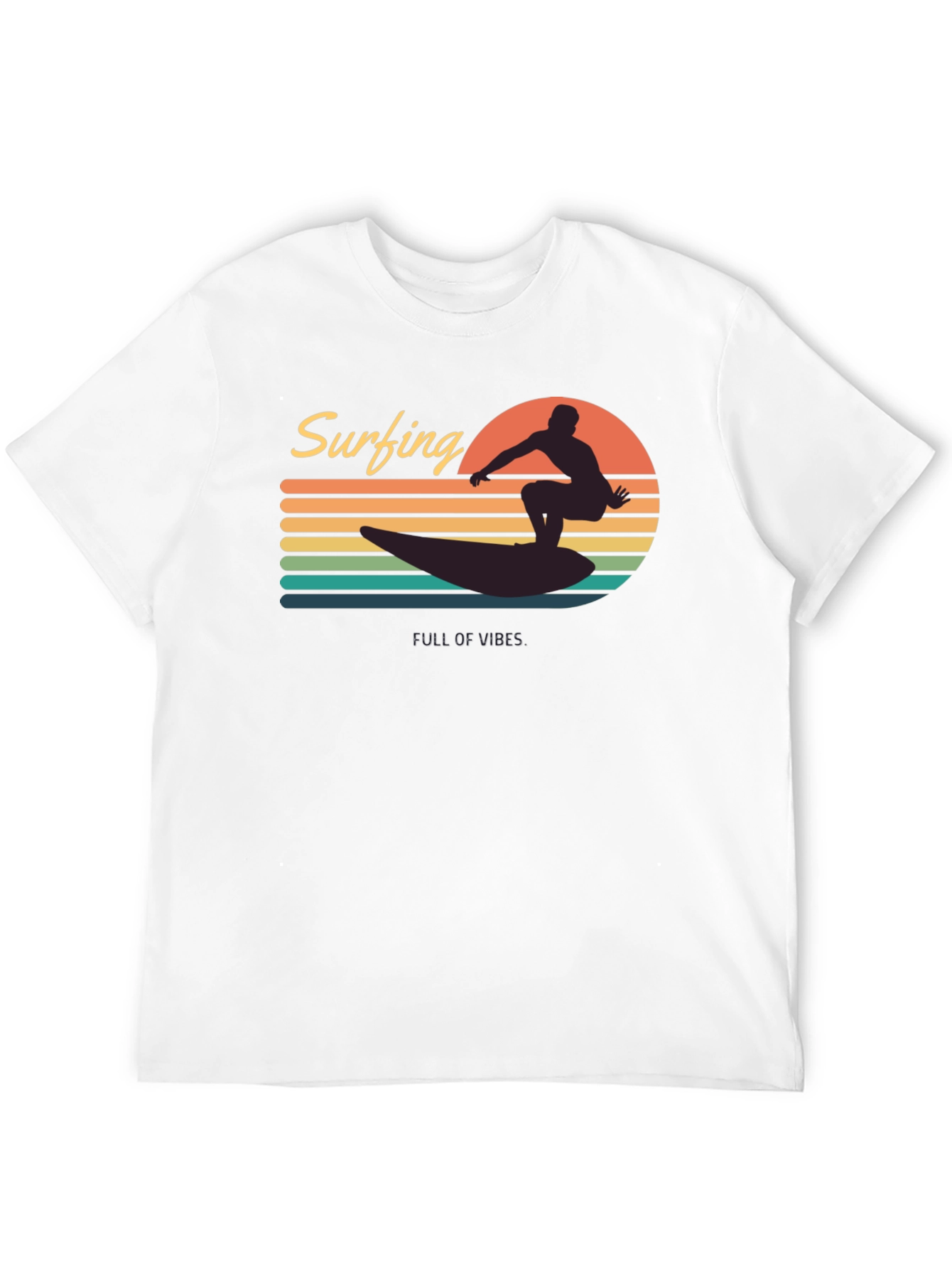 Surfing Vibes Graphic Tee - Mens Black T-Shirt