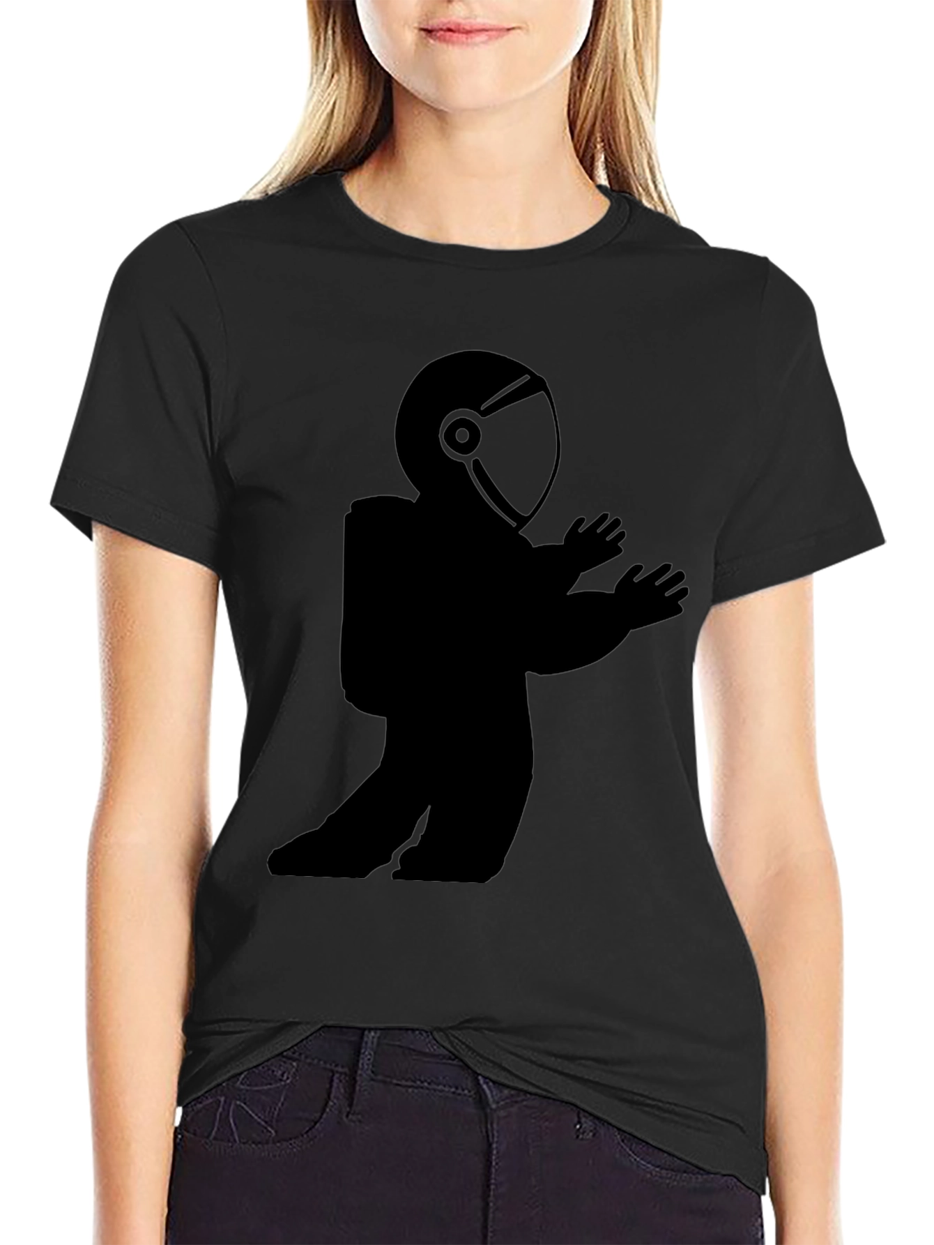 Astronaut Graphic T-Shirt - Mens Black Crew Neck Tee