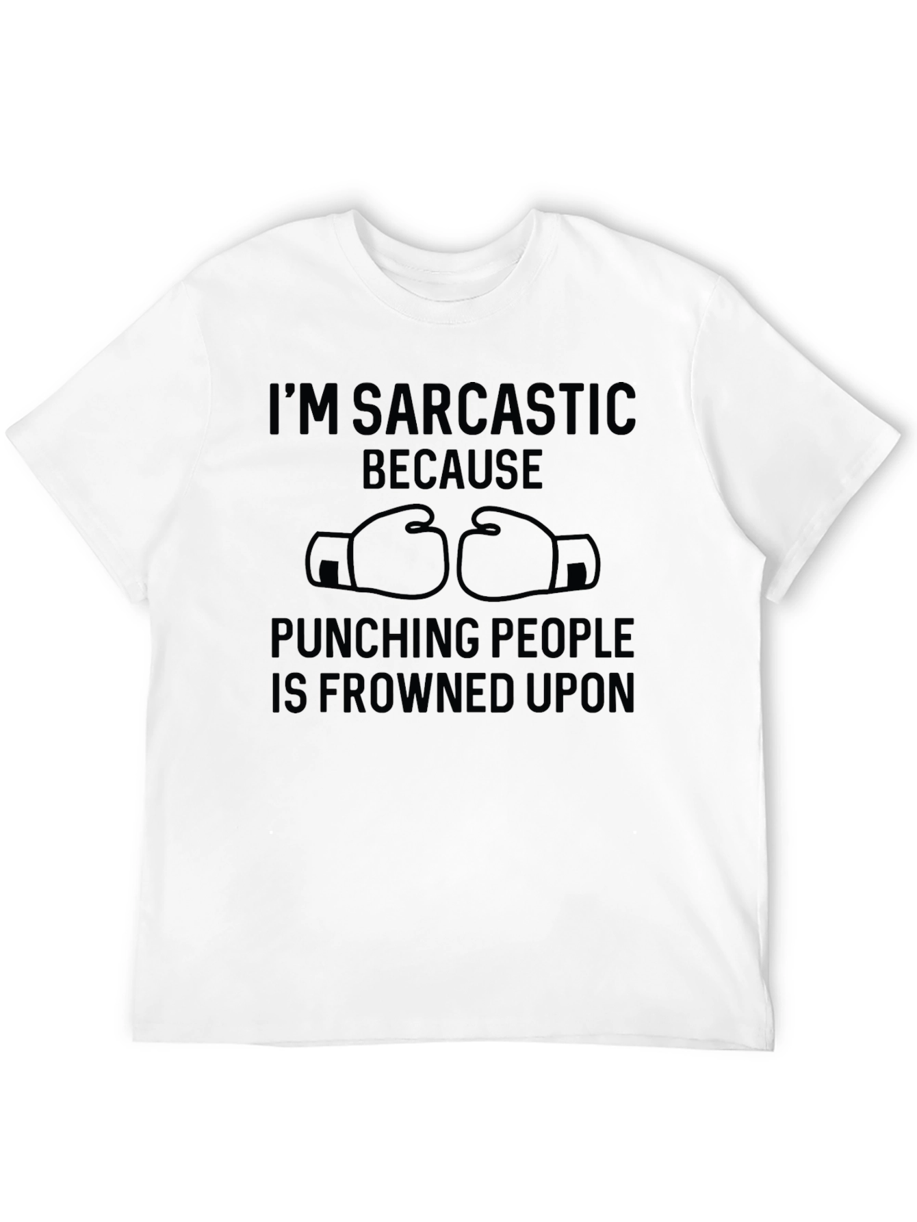 Sarcastic Punching People Graphic Tee - Black