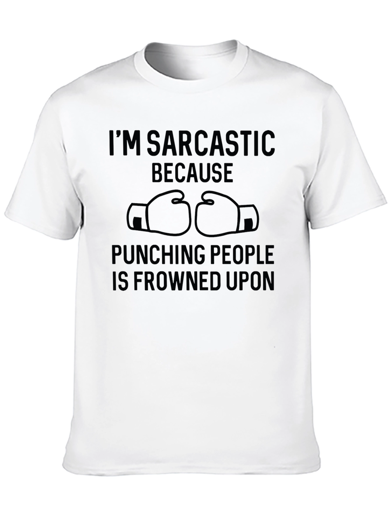 Sarcastic Punching People Graphic Tee - Black
