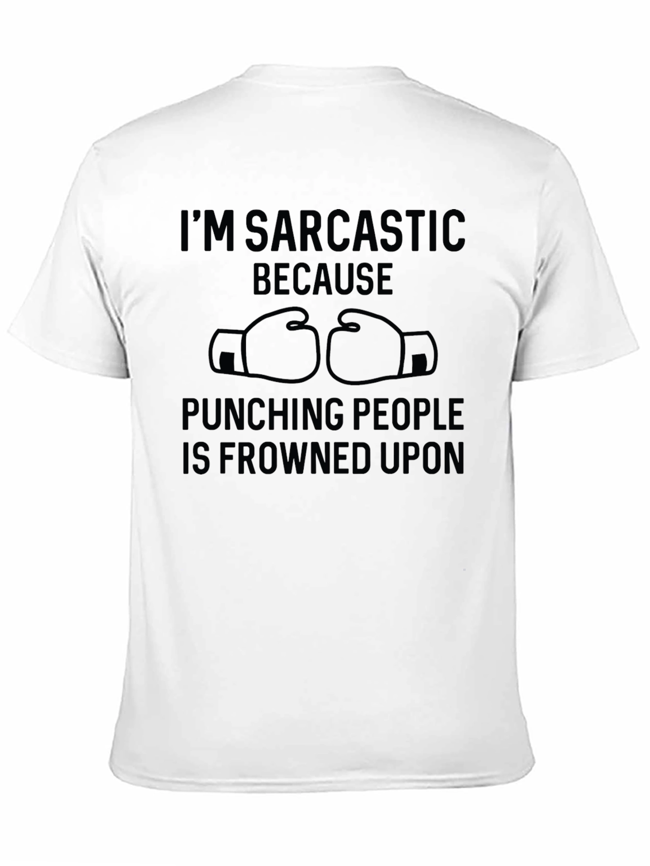 Sarcastic Punching People Graphic Tee - Black
