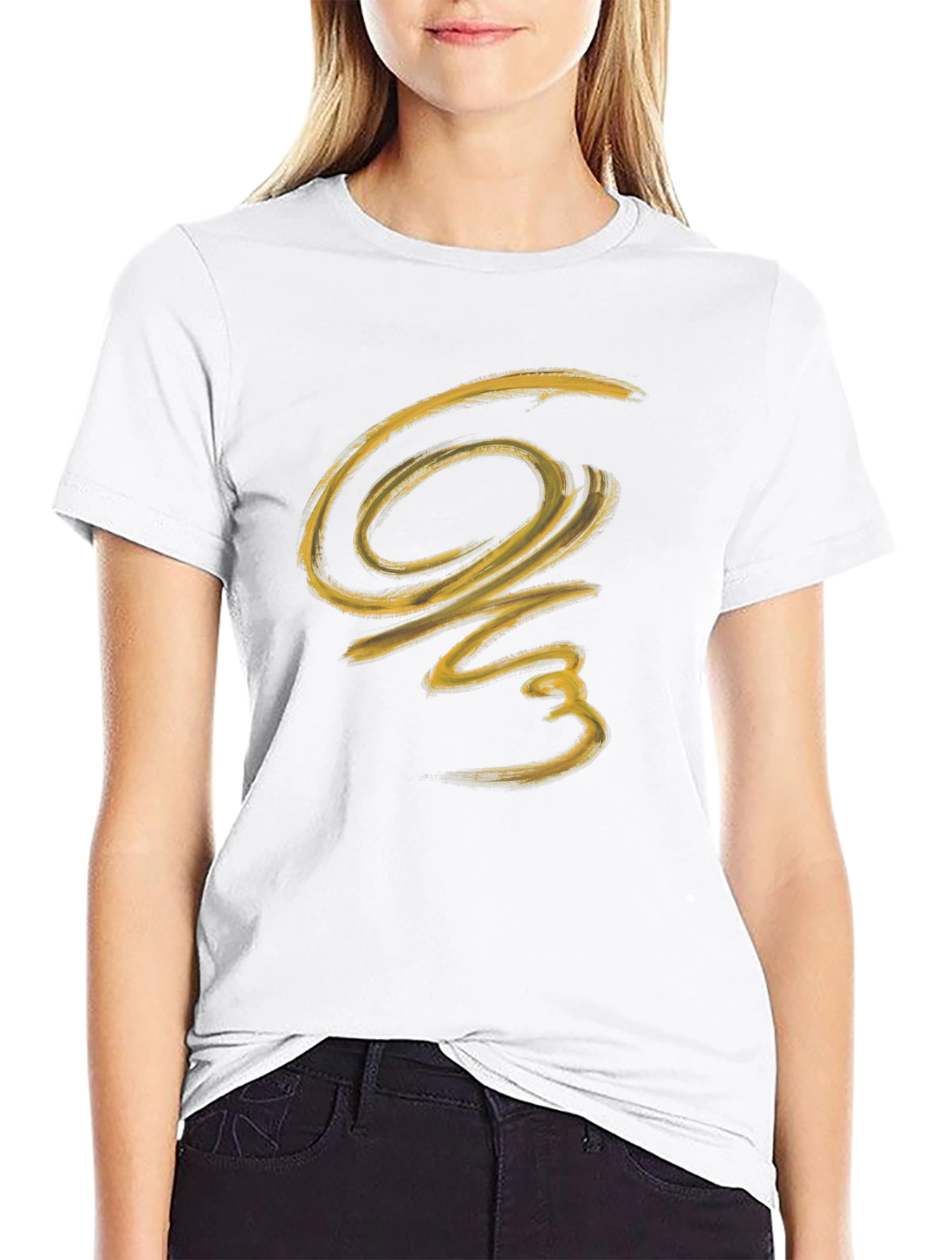 Abstract Brushstroke Graphic Black T-Shirt