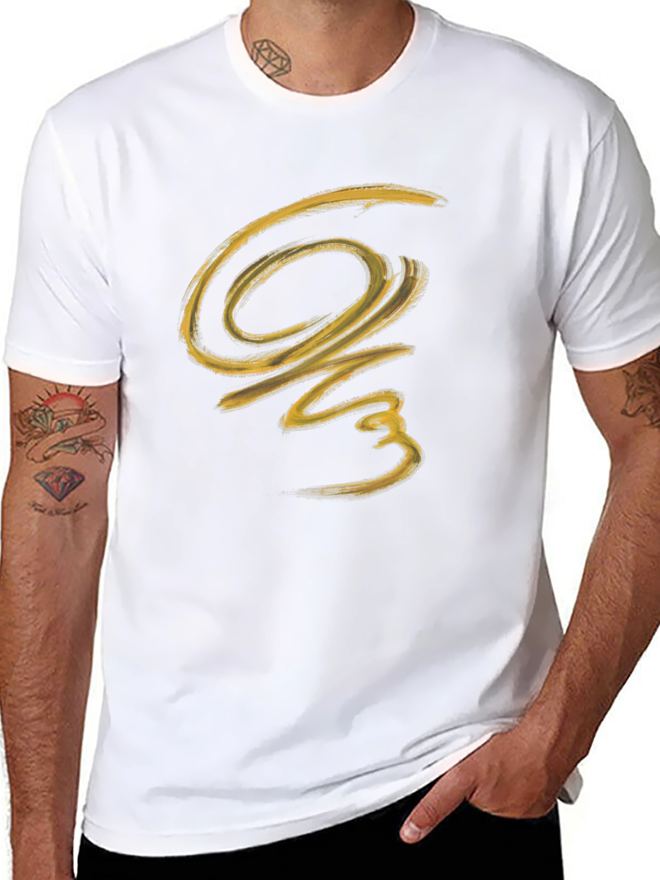 Abstract Brushstroke Graphic Black T-Shirt