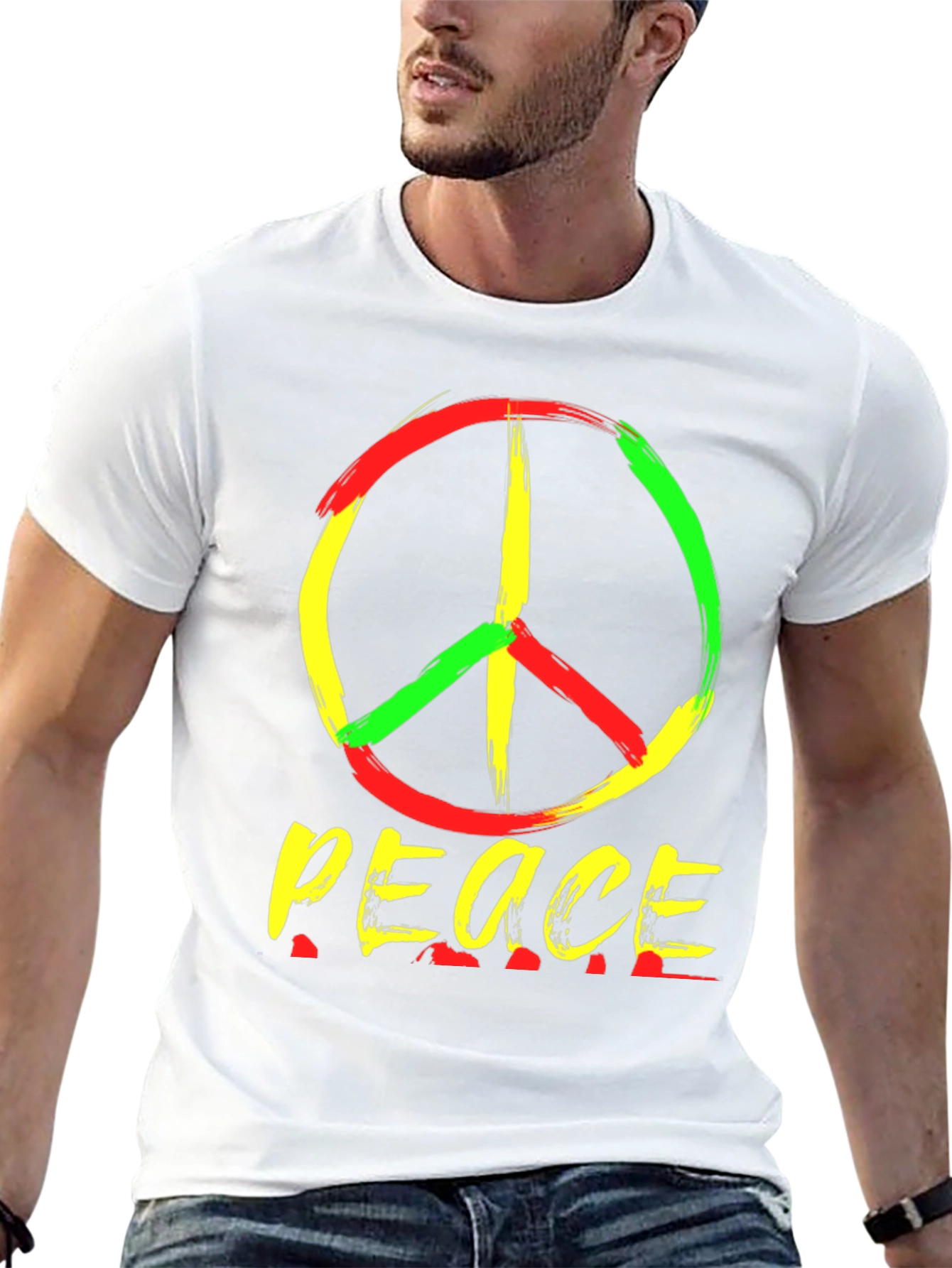 Rasta Peace Sign T-Shirt - Reggae Style