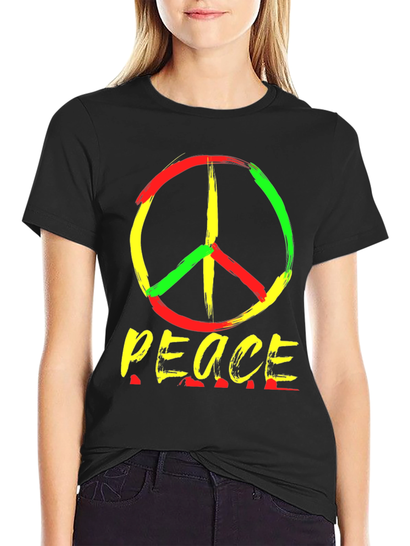 Rasta Peace Sign T-Shirt - Reggae Style