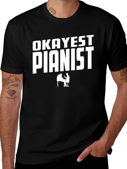 Okayest Pianist Black Graphic Tee