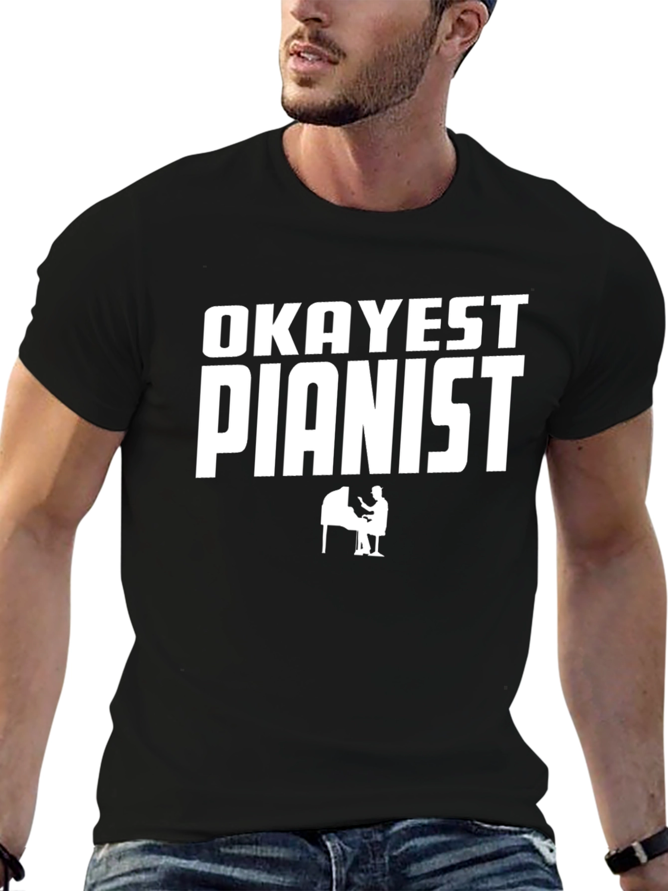 Okayest Pianist Black Graphic Tee