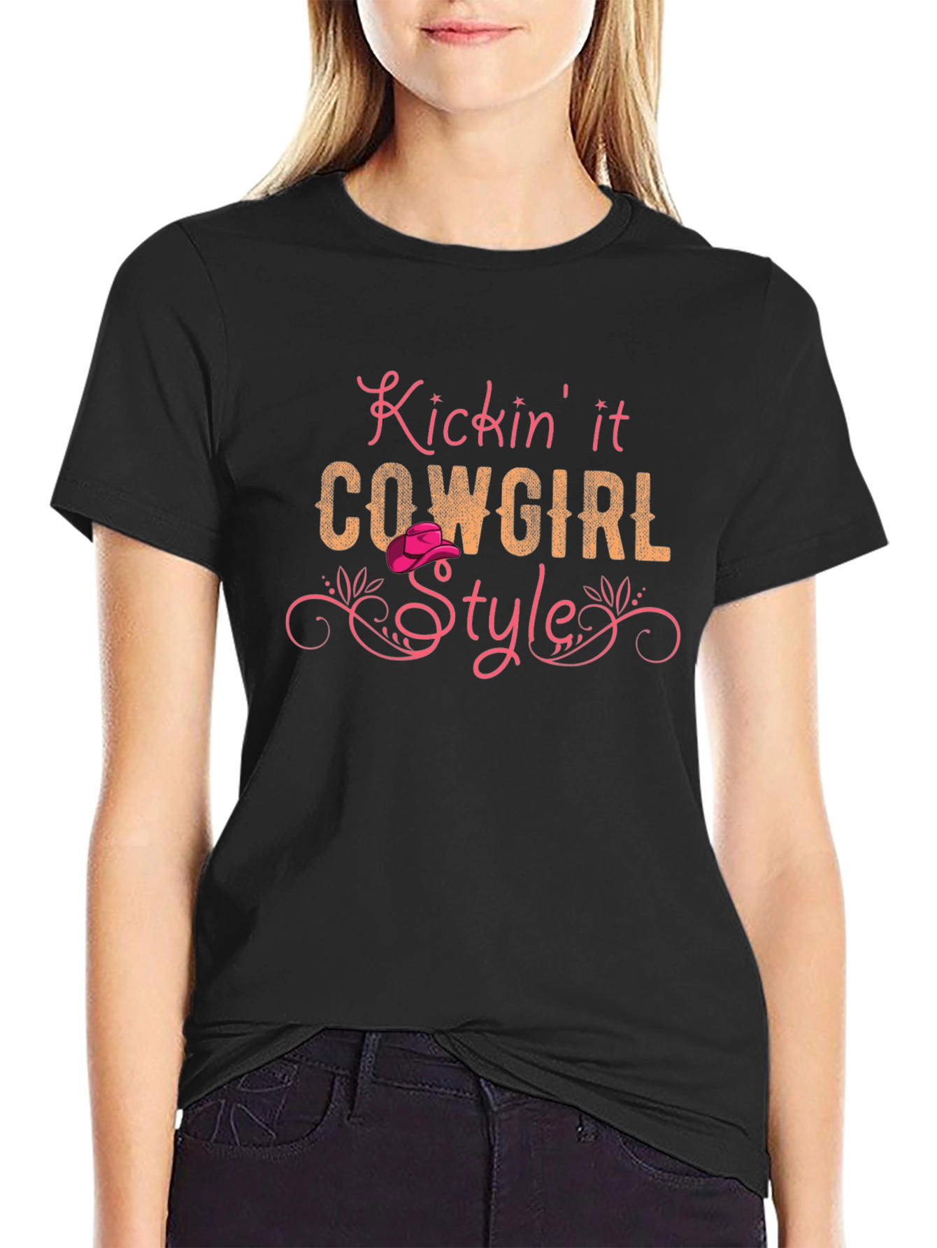 Kicking it Cowgirl Style Graphic Tee