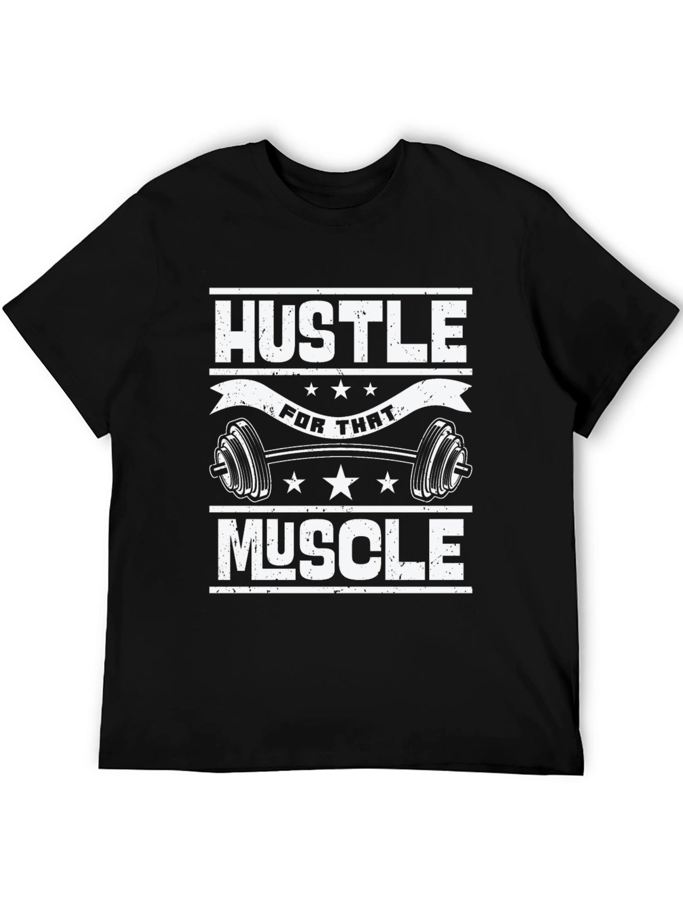 Hustle for That Muscle Black Graphic T-Shirt