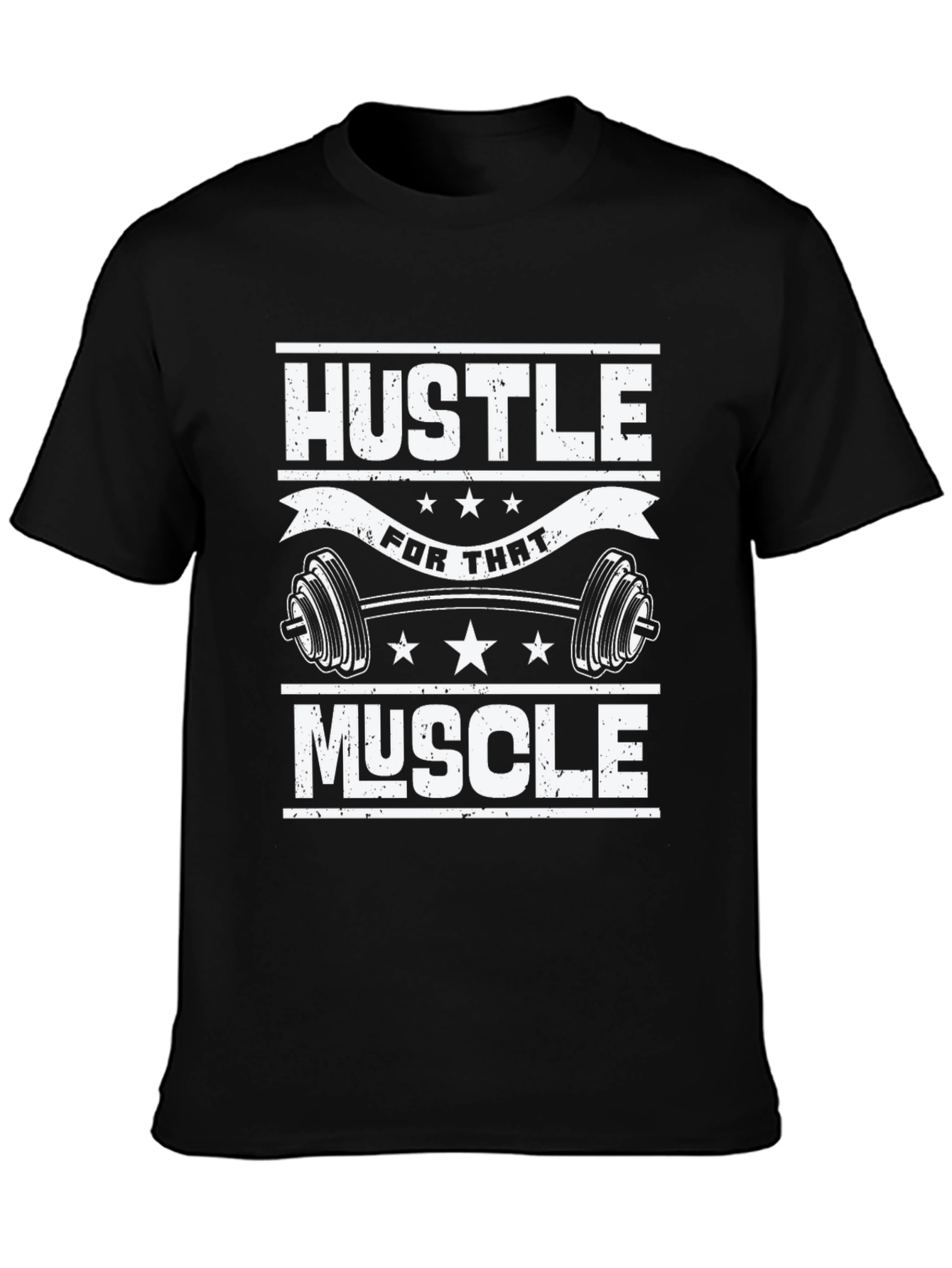 Hustle for That Muscle Black Graphic T-Shirt