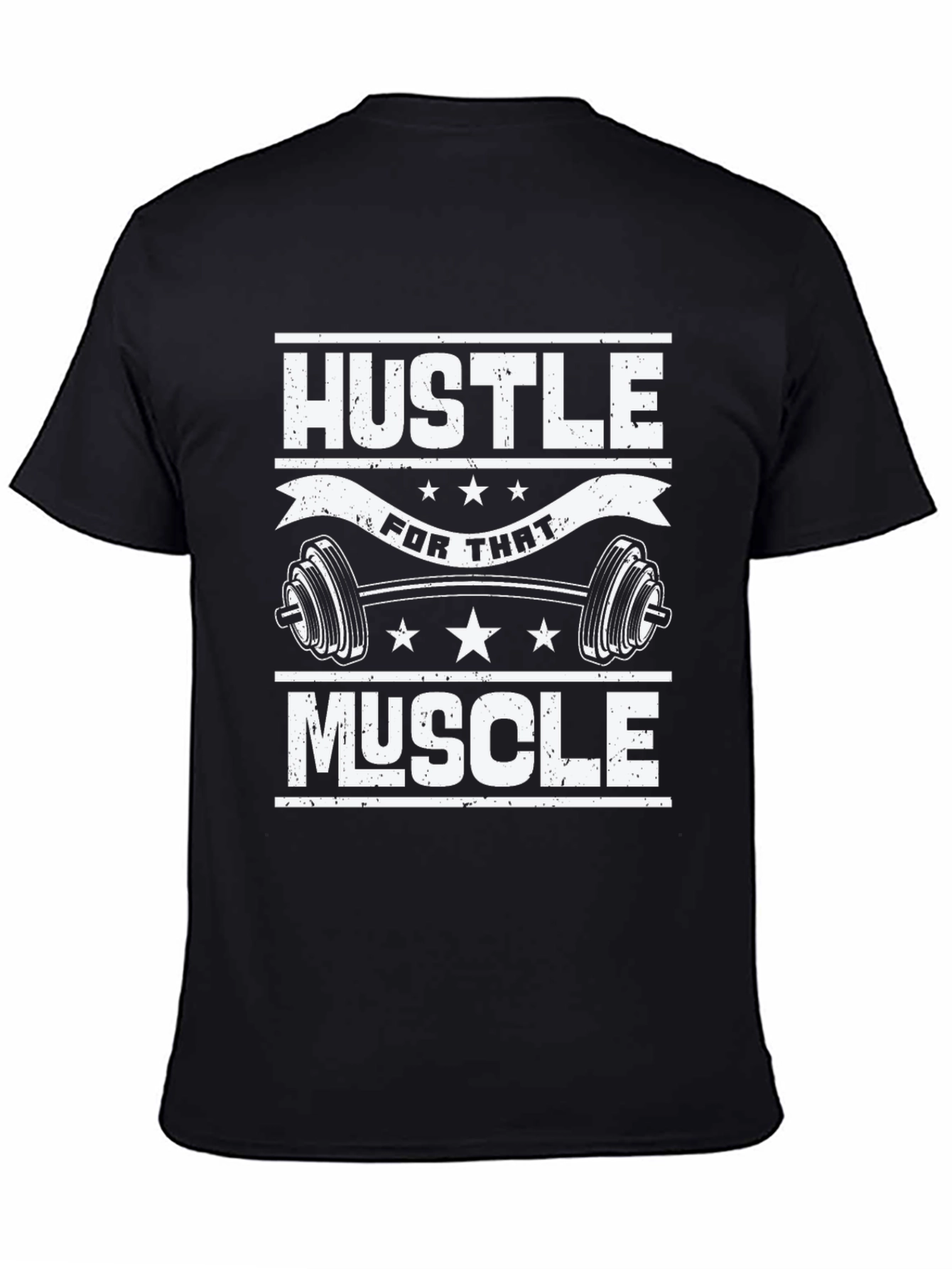 Hustle for That Muscle Black Graphic T-Shirt