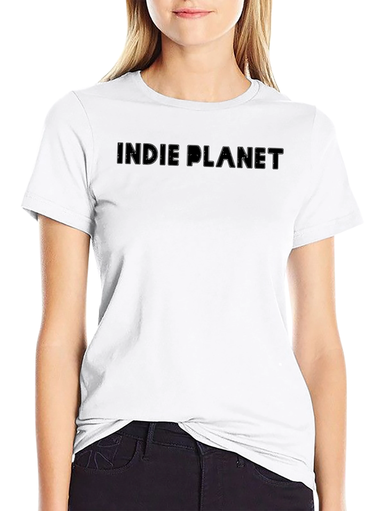 Indie Planet Graphic Tee - Black Casual T-Shirt