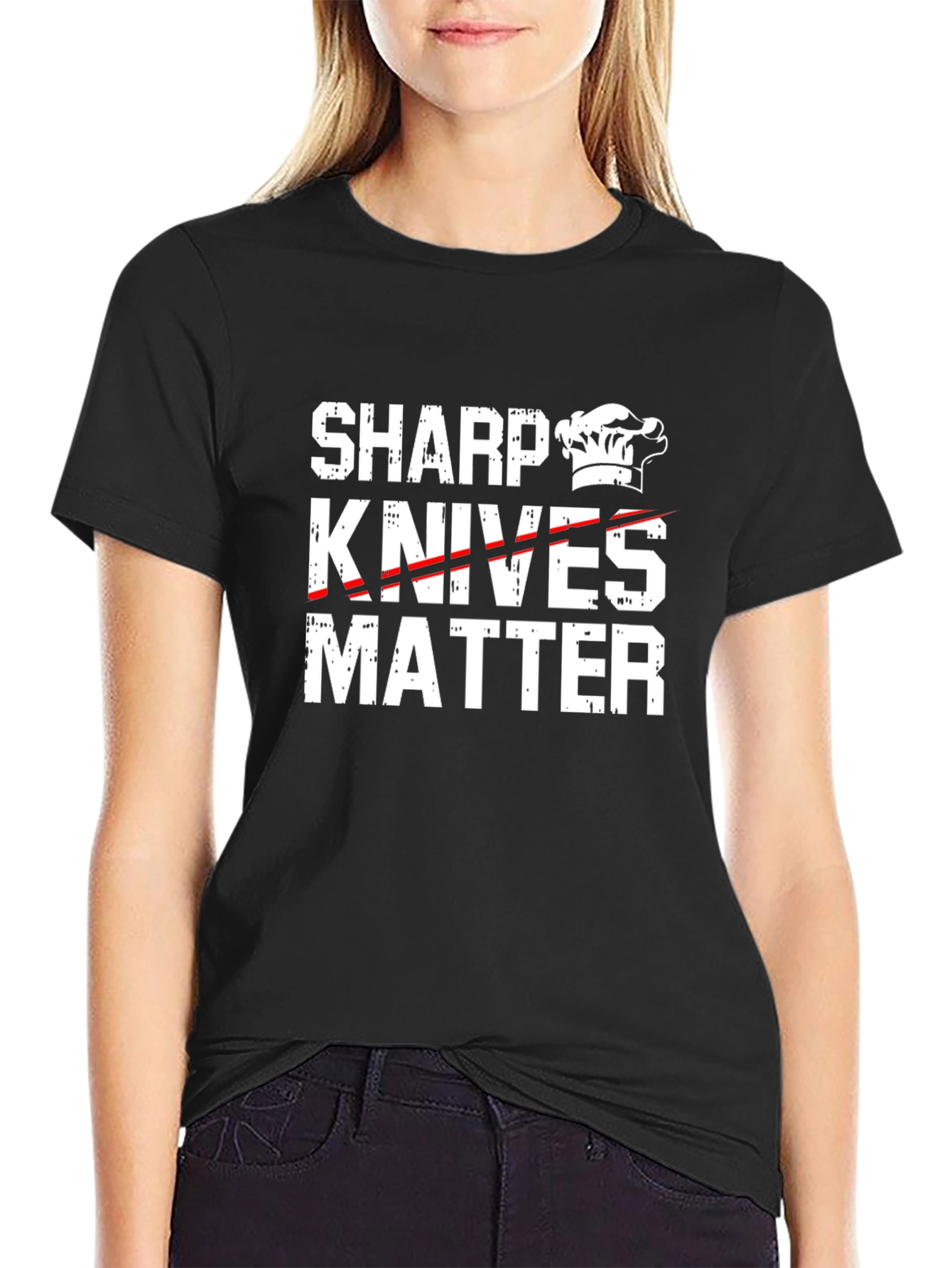 Sharp Knives Matter Graphic Tee - Black