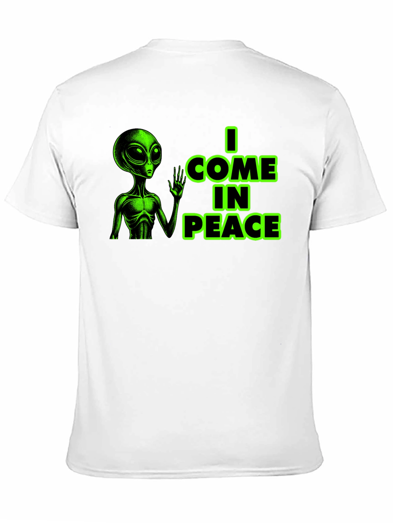 I Come In Peace Alien Graphic Tee - Black