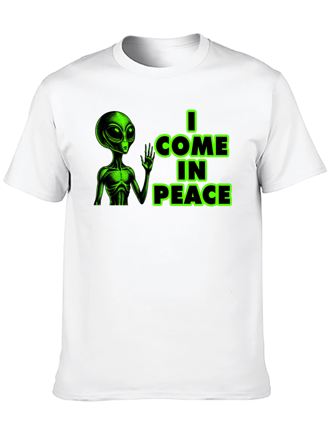 I Come In Peace Alien Graphic Tee - Black