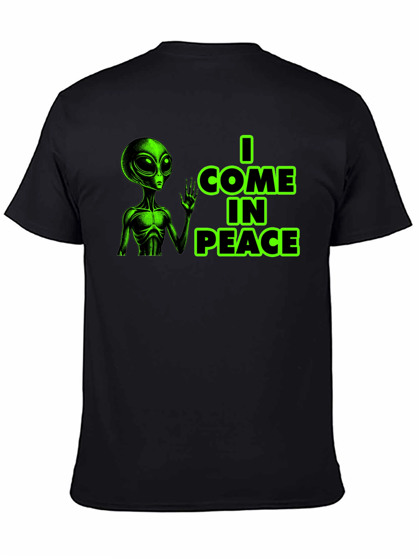 I Come In Peace Alien Graphic Tee - Black