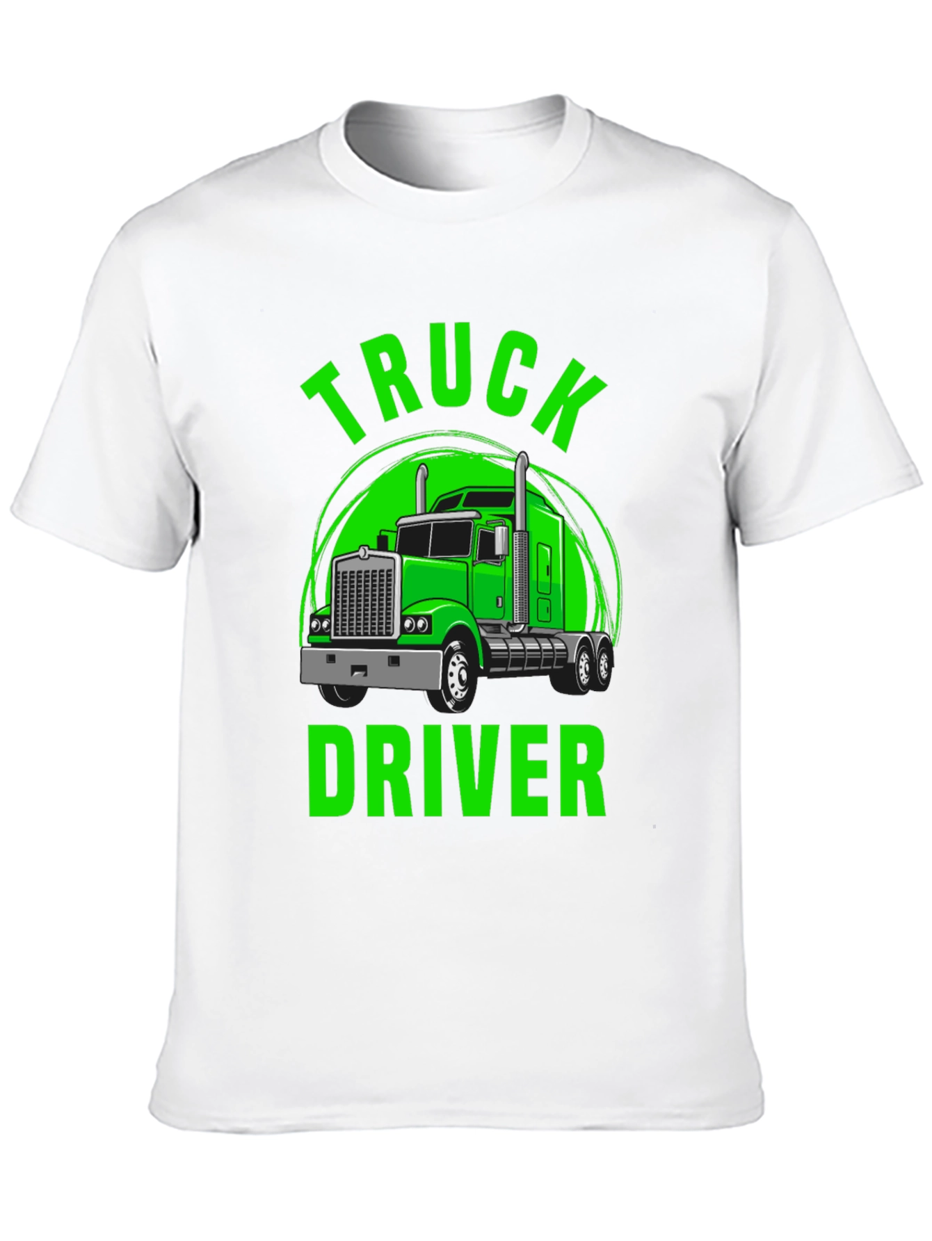 Truck Driver Graphic Tee - Bold Green Print