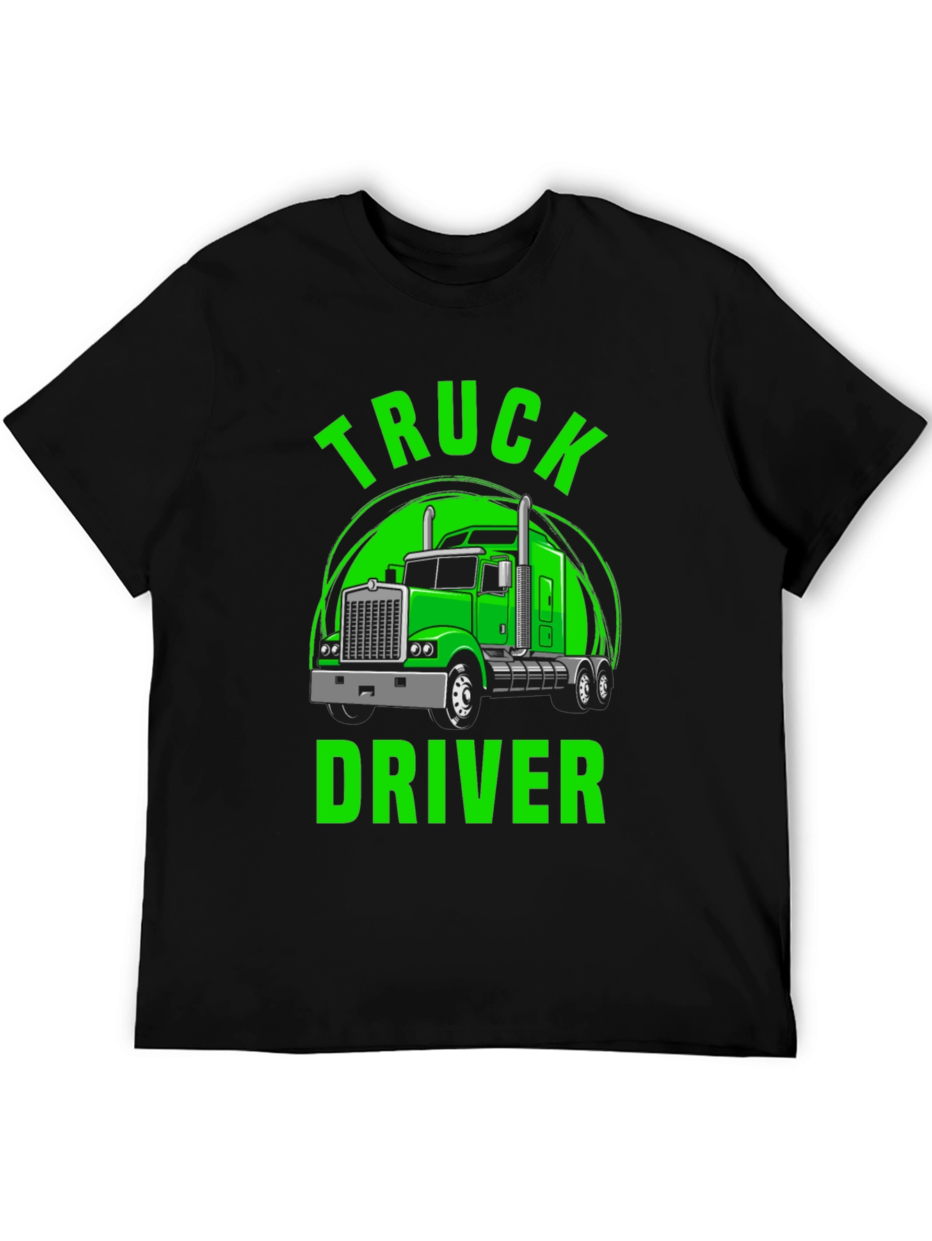 Truck Driver Graphic Tee - Bold Green Print