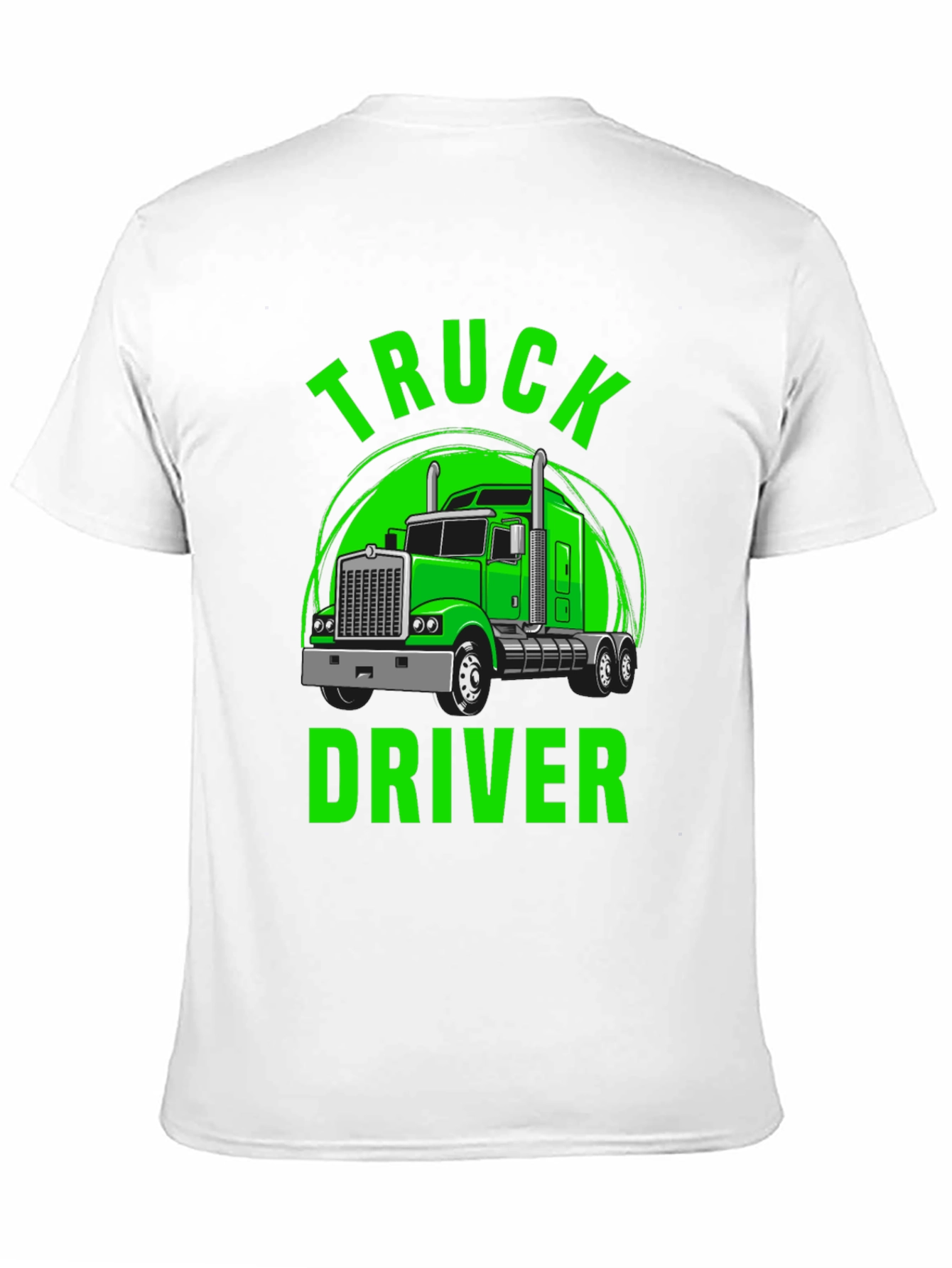 Truck Driver Graphic Tee - Bold Green Print