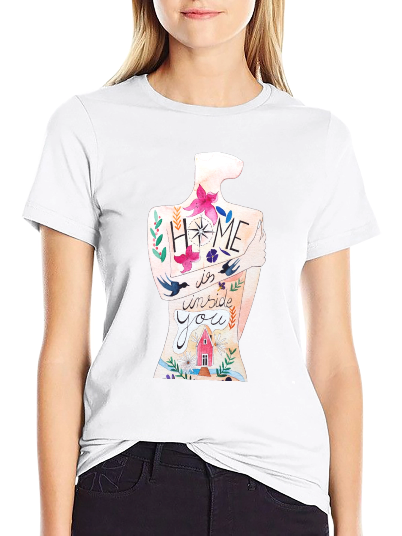 Home Is Inside You Graphic Print Tee