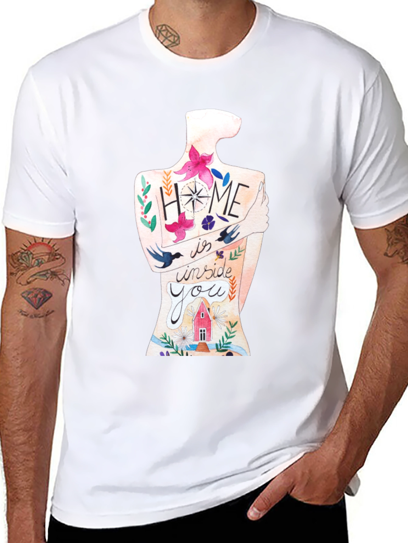 Home Is Inside You Graphic Print Tee