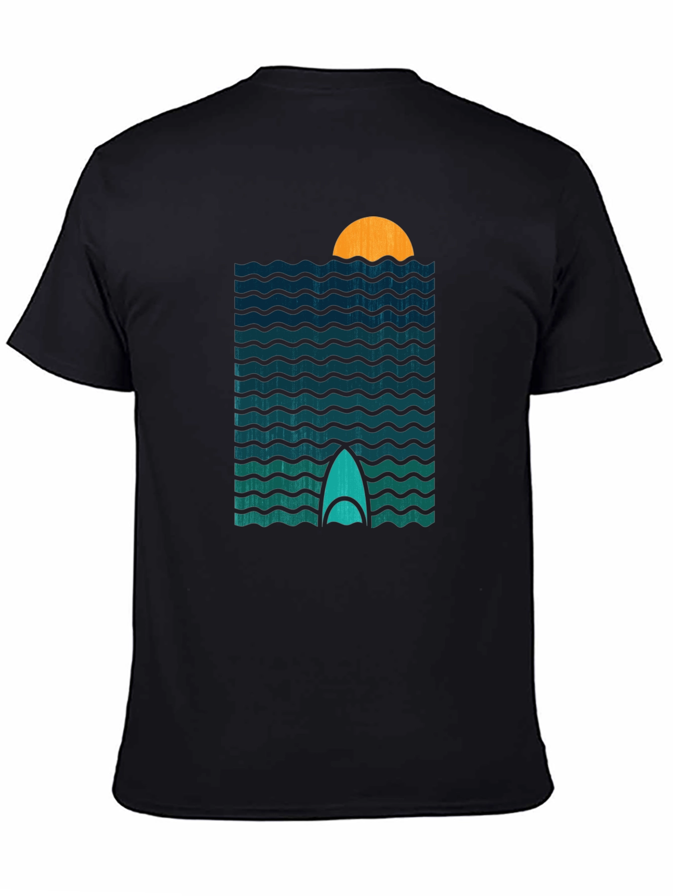 Sunset Surfboard T-Shirt - Retro Wave Design