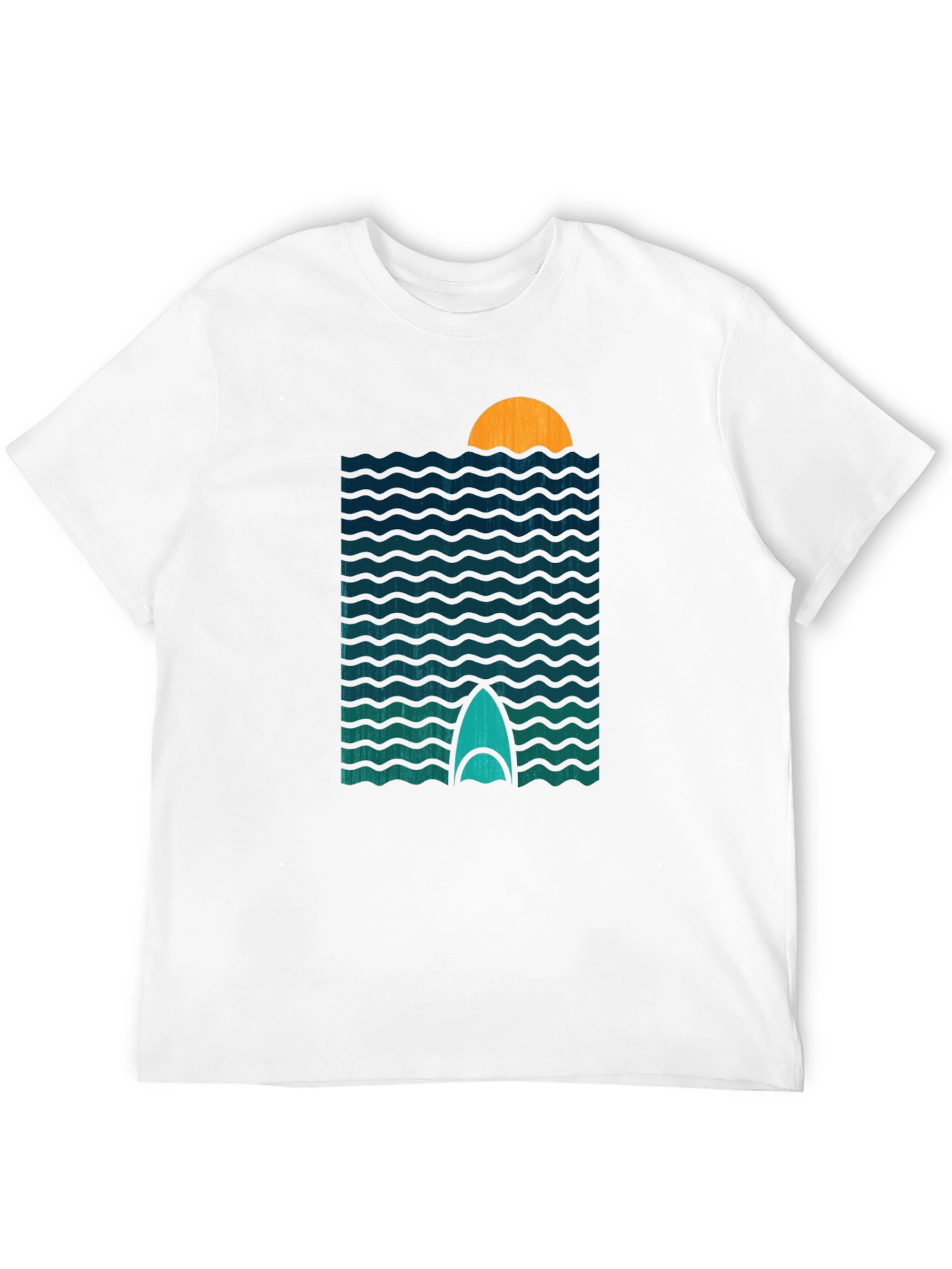 Sunset Surfboard T-Shirt - Retro Wave Design