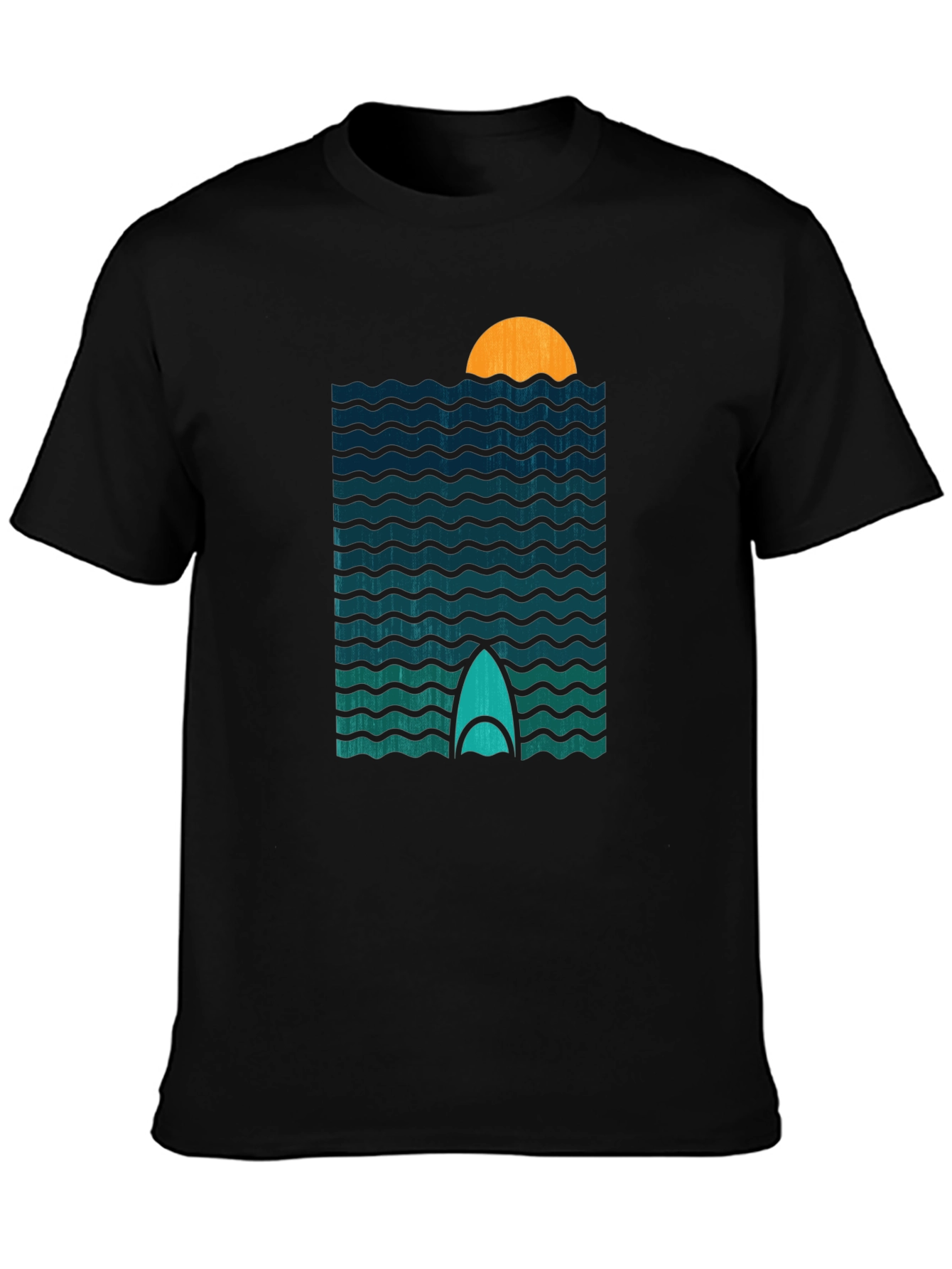 Sunset Surfboard T-Shirt - Retro Wave Design