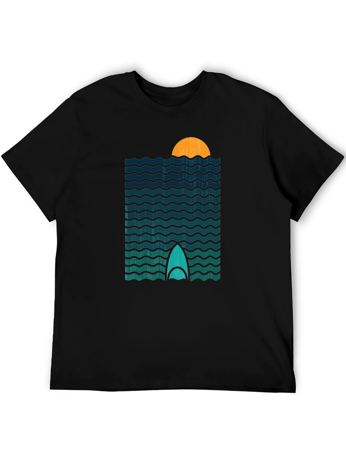Sunset Surfboard T-Shirt - Retro Wave Design