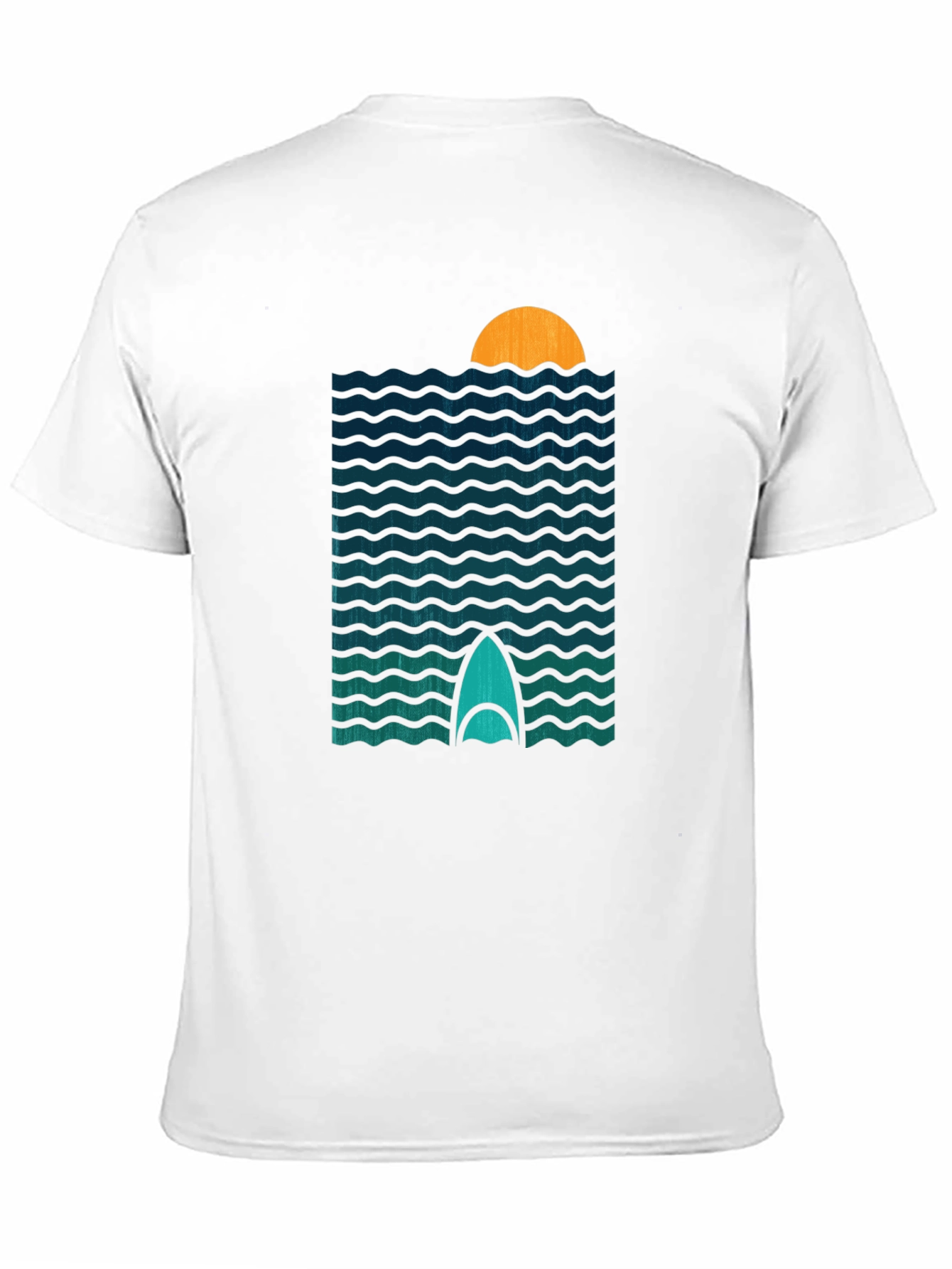 Sunset Surfboard T-Shirt - Retro Wave Design