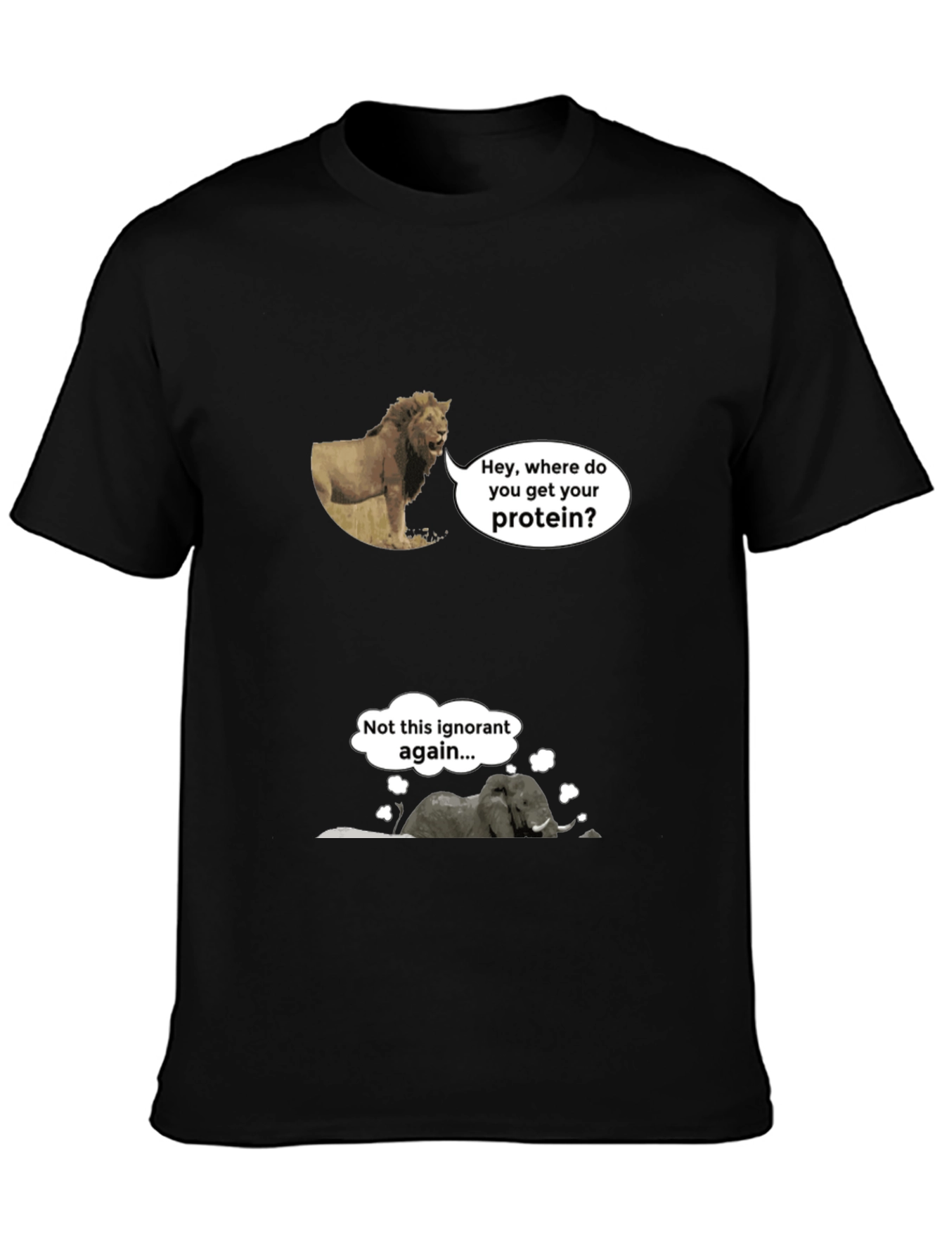 Funny Vegan Lion and Elephant T-Shirt
