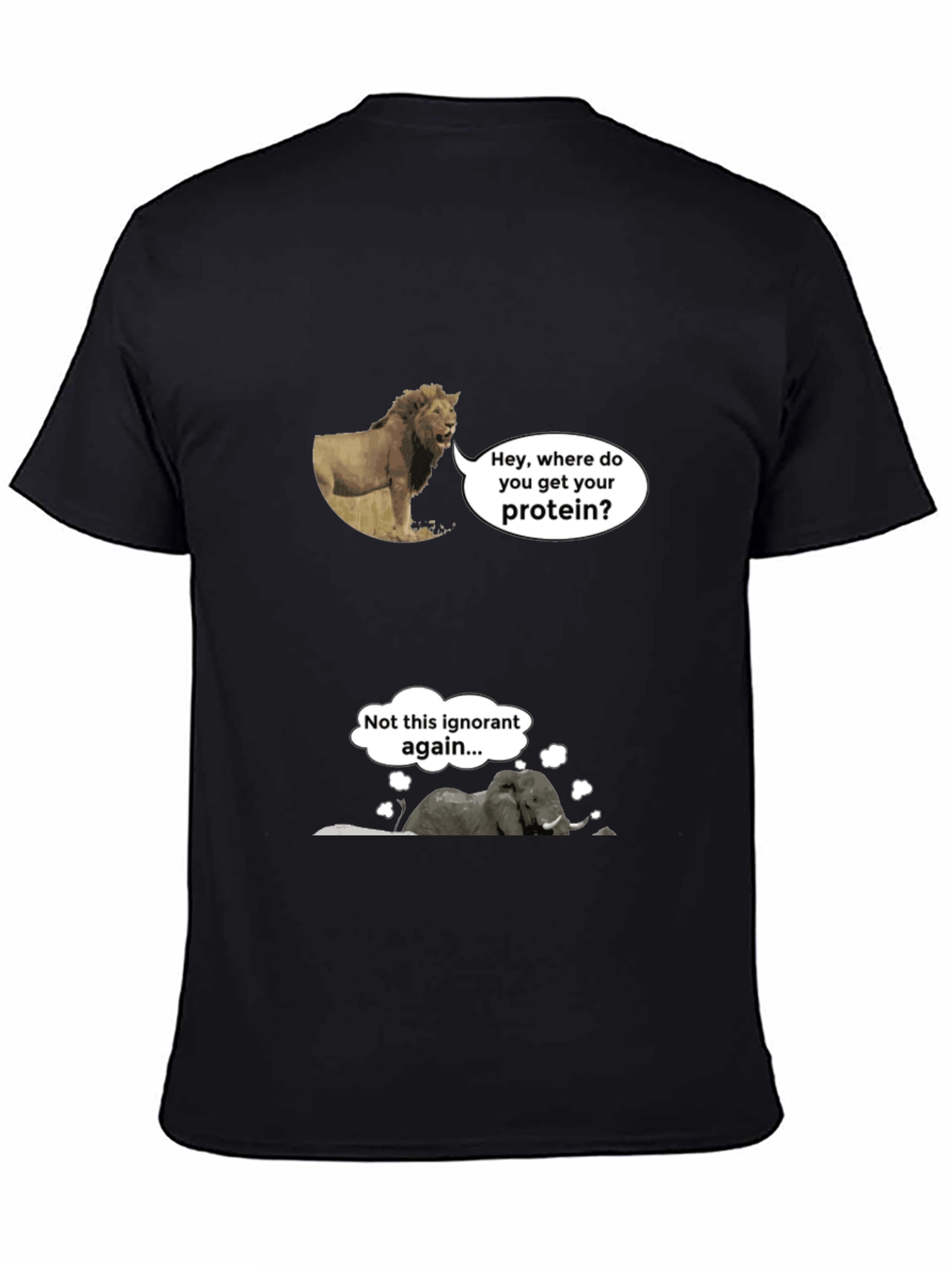 Funny Vegan Lion and Elephant T-Shirt