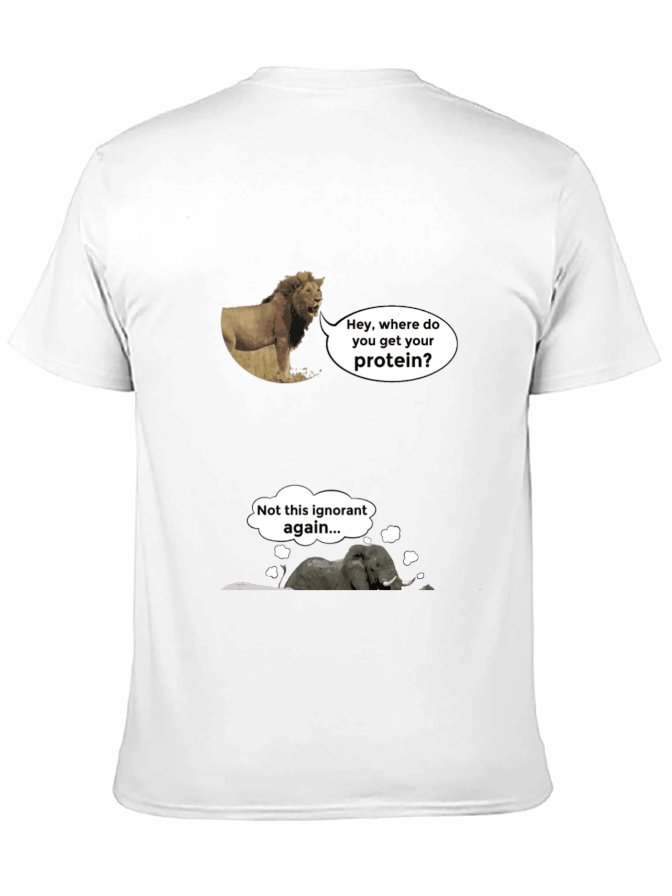 Funny Vegan Lion and Elephant T-Shirt