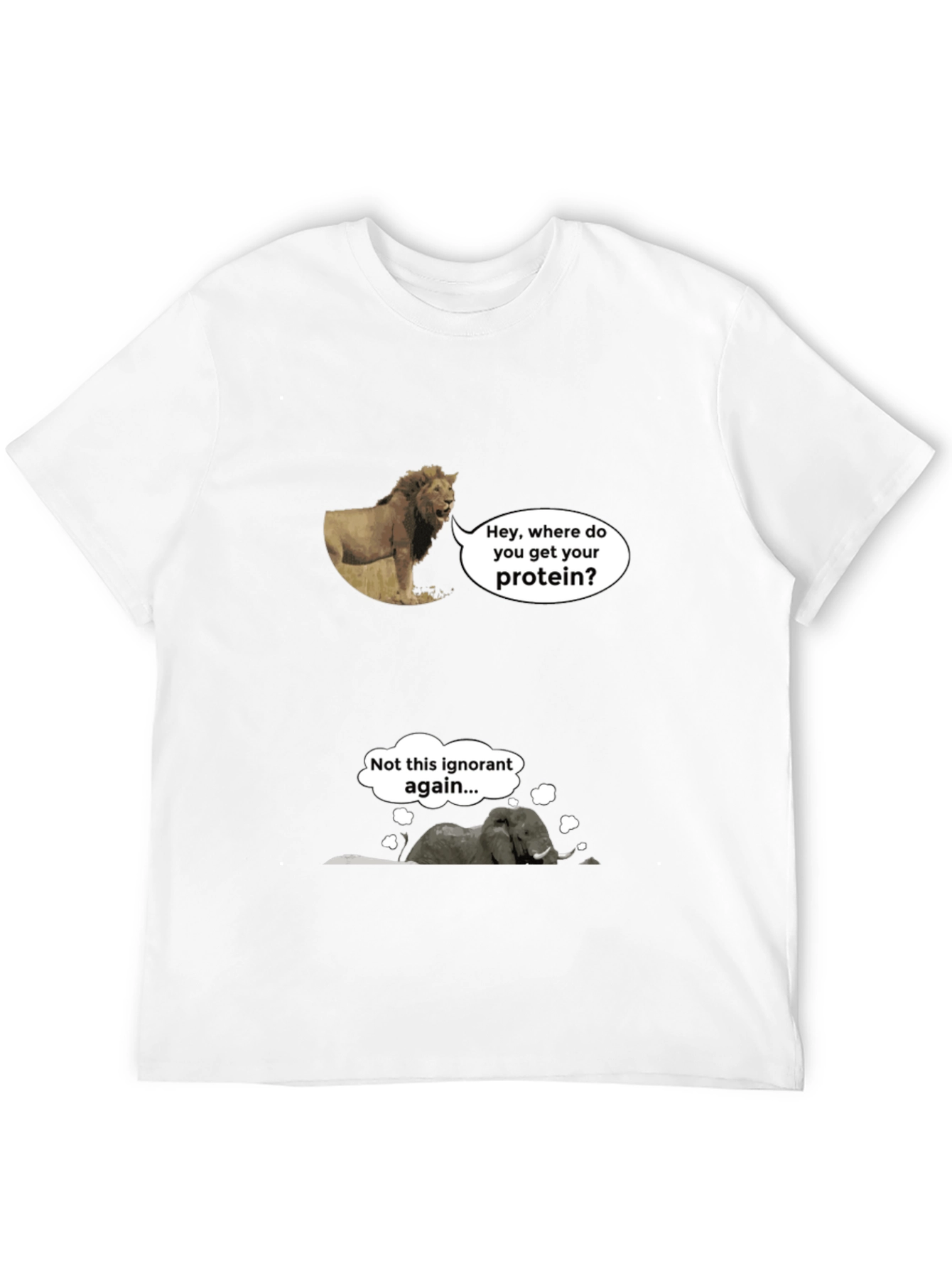 Funny Vegan Lion and Elephant T-Shirt